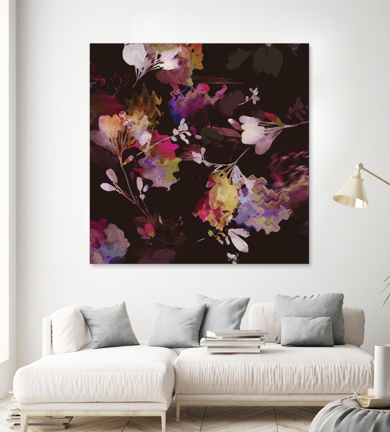 Glitchy Floral III by PI Studio on GIANT ART - pink abstract
