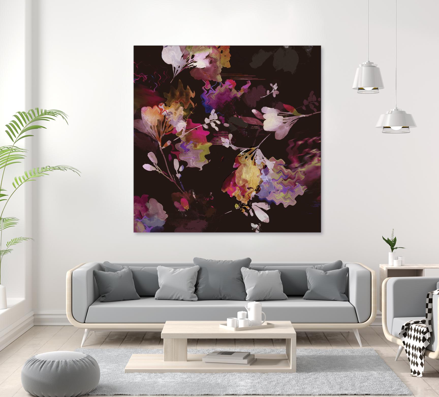 Glitchy Floral III by PI Studio on GIANT ART - pink abstract