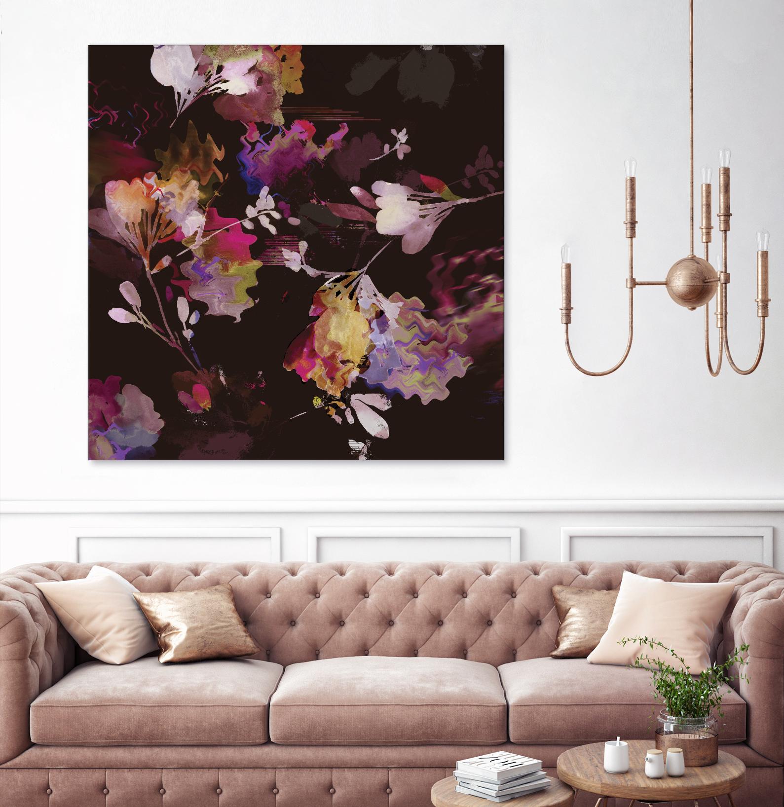 Glitchy Floral III by PI Studio on GIANT ART - pink abstract