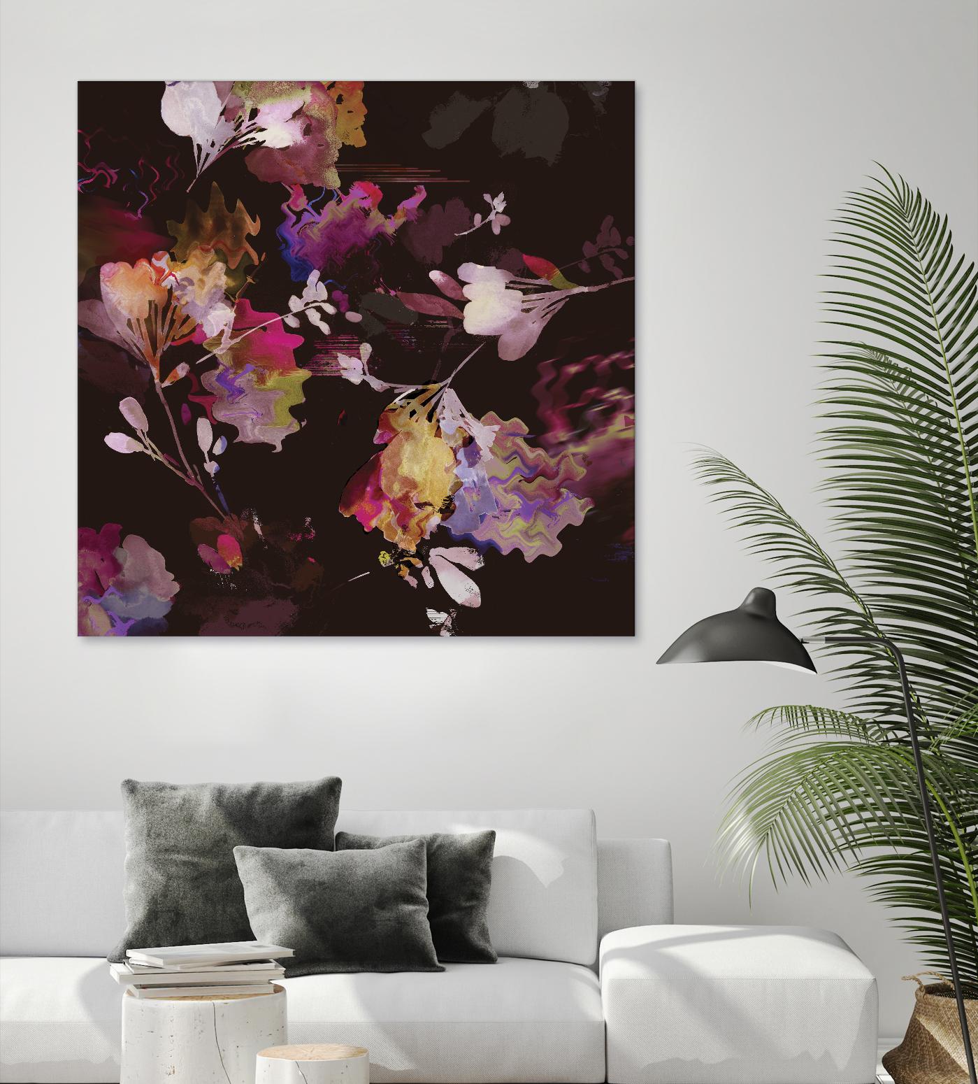 Glitchy Floral III by PI Studio on GIANT ART - pink abstract