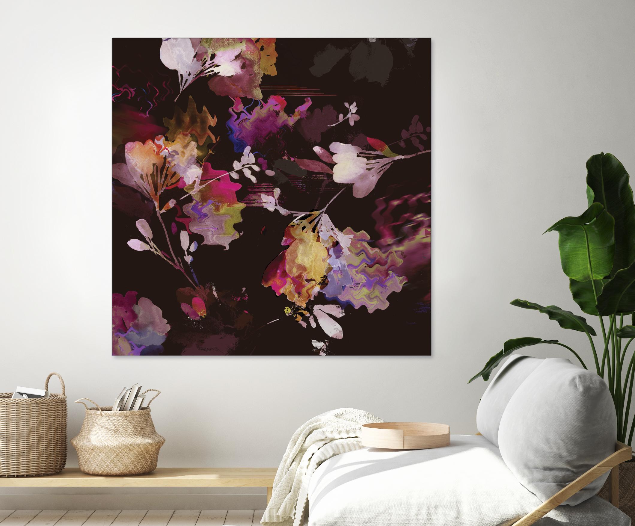 Glitchy Floral III by PI Studio on GIANT ART - pink abstract