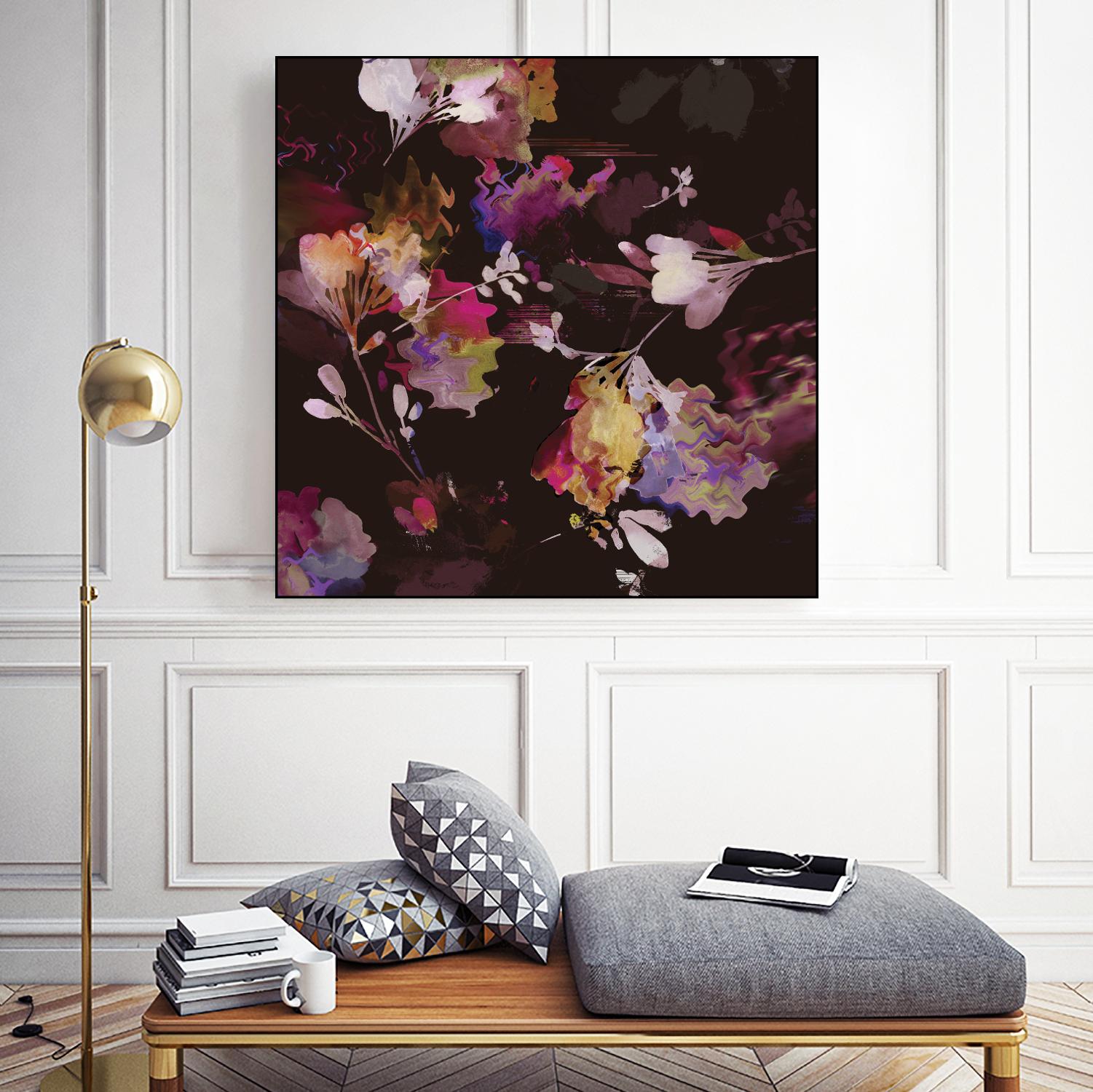 Glitchy Floral III by PI Studio on GIANT ART - pink abstract