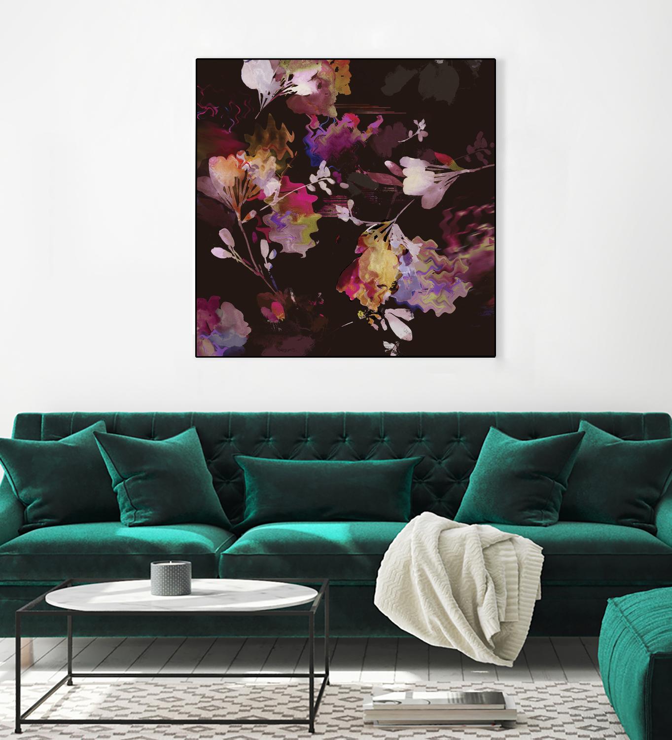 Glitchy Floral III by PI Studio on GIANT ART - pink abstract