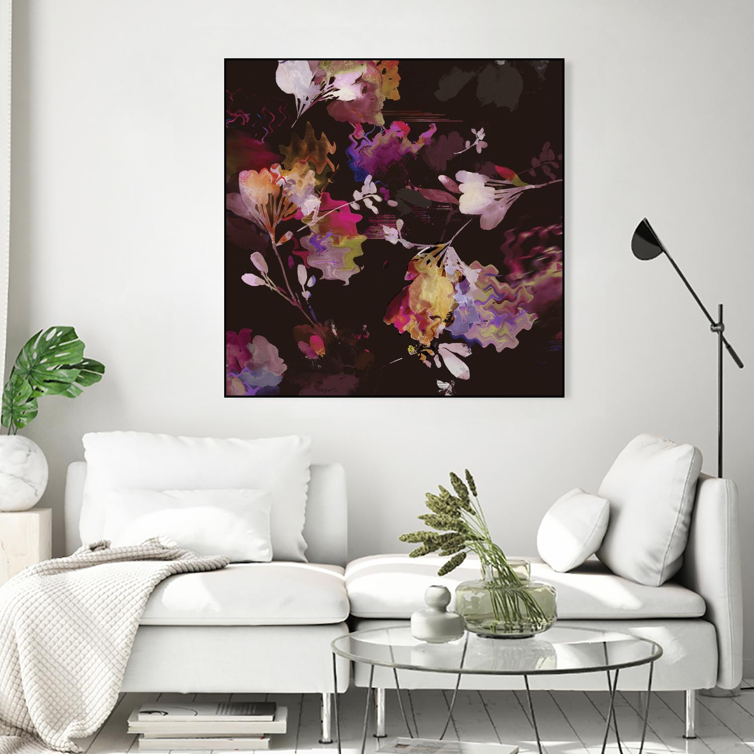Glitchy Floral III by PI Studio on GIANT ART - pink abstract