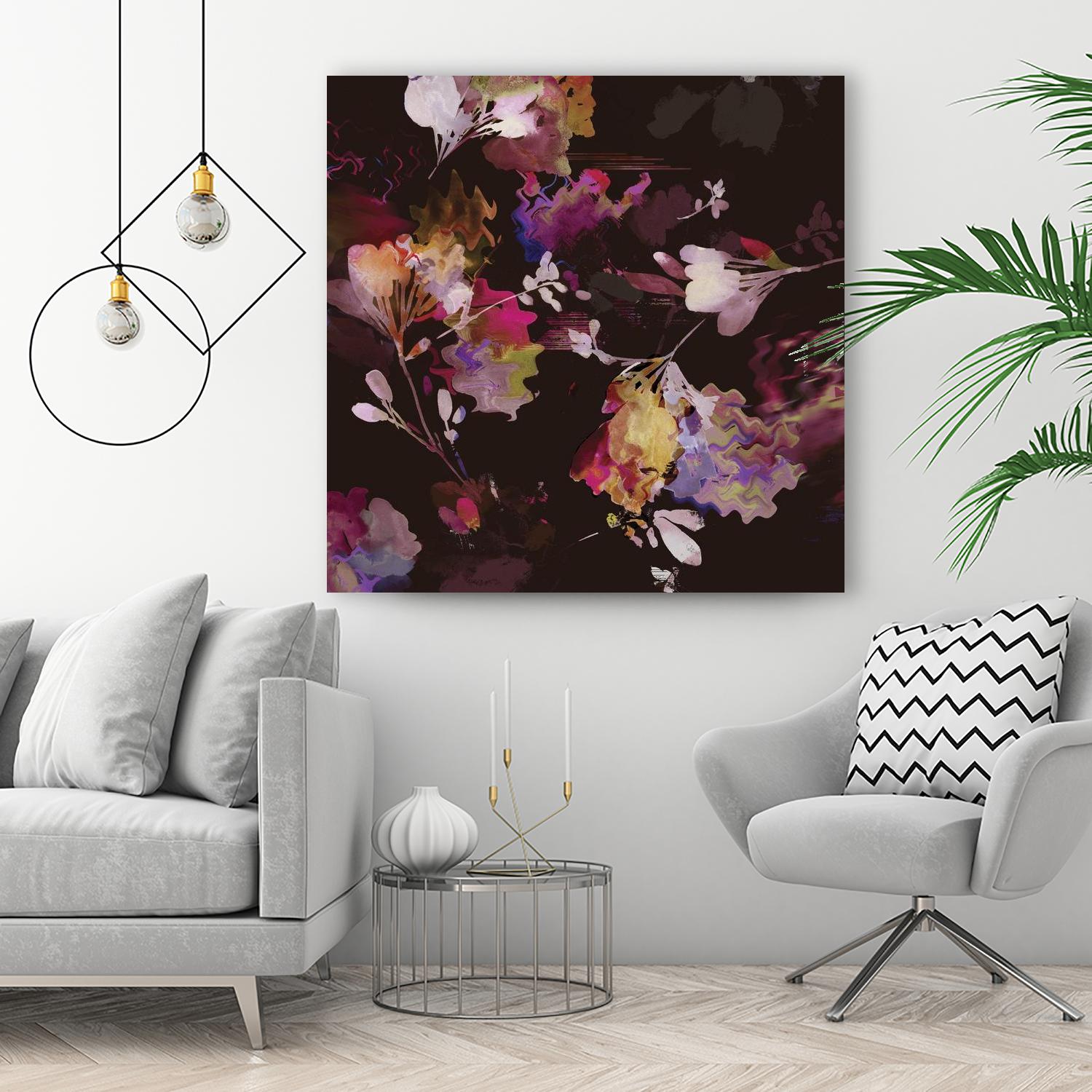 Glitchy Floral III by PI Studio on GIANT ART - pink abstract