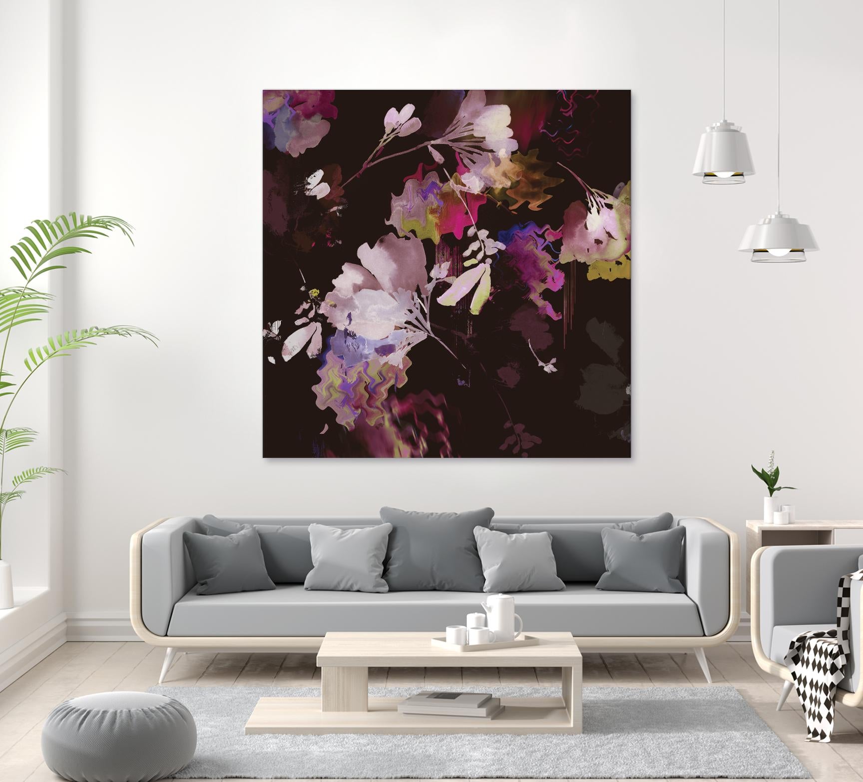 Glitchy Floral IV by PI Studio on GIANT ART - pink abstract
