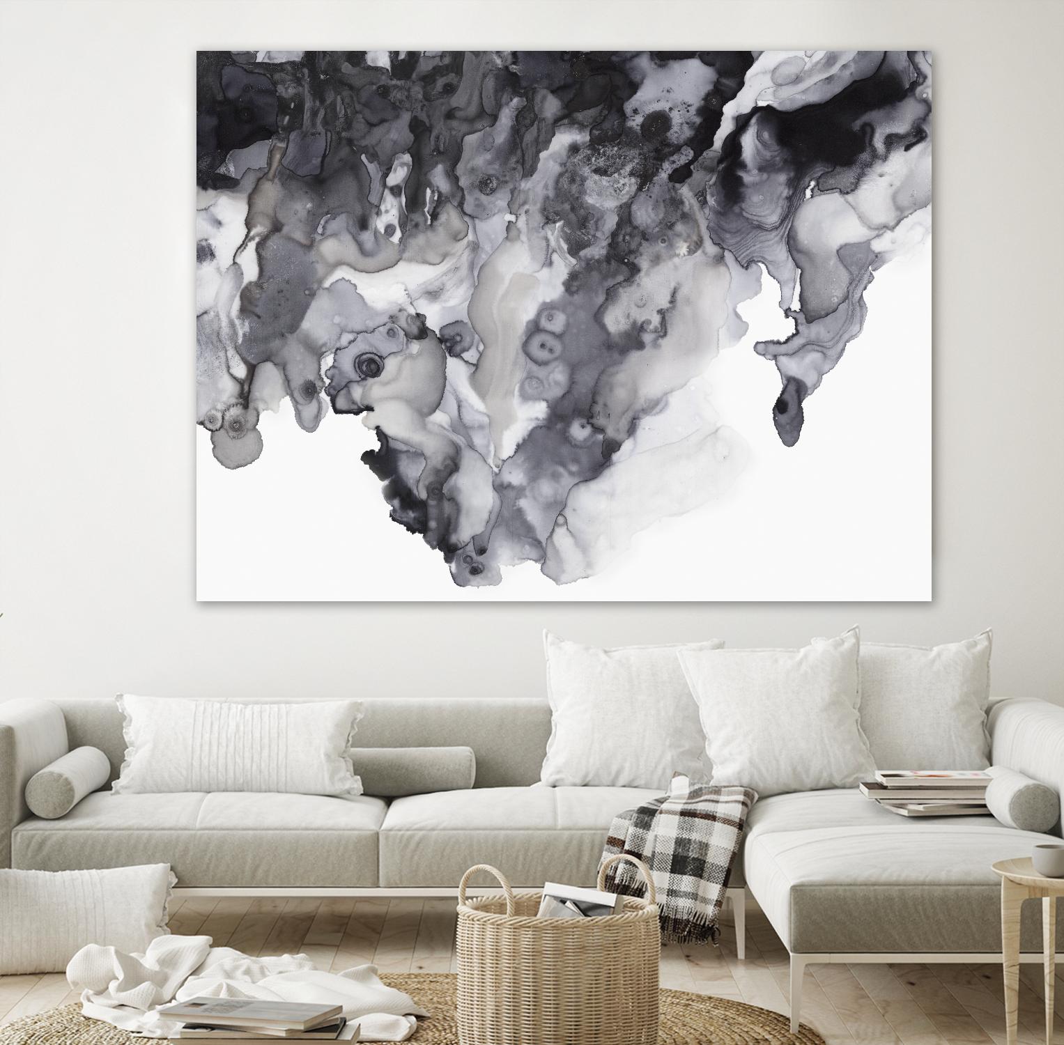 Black Drip by PI Studio on GIANT ART - white abstract