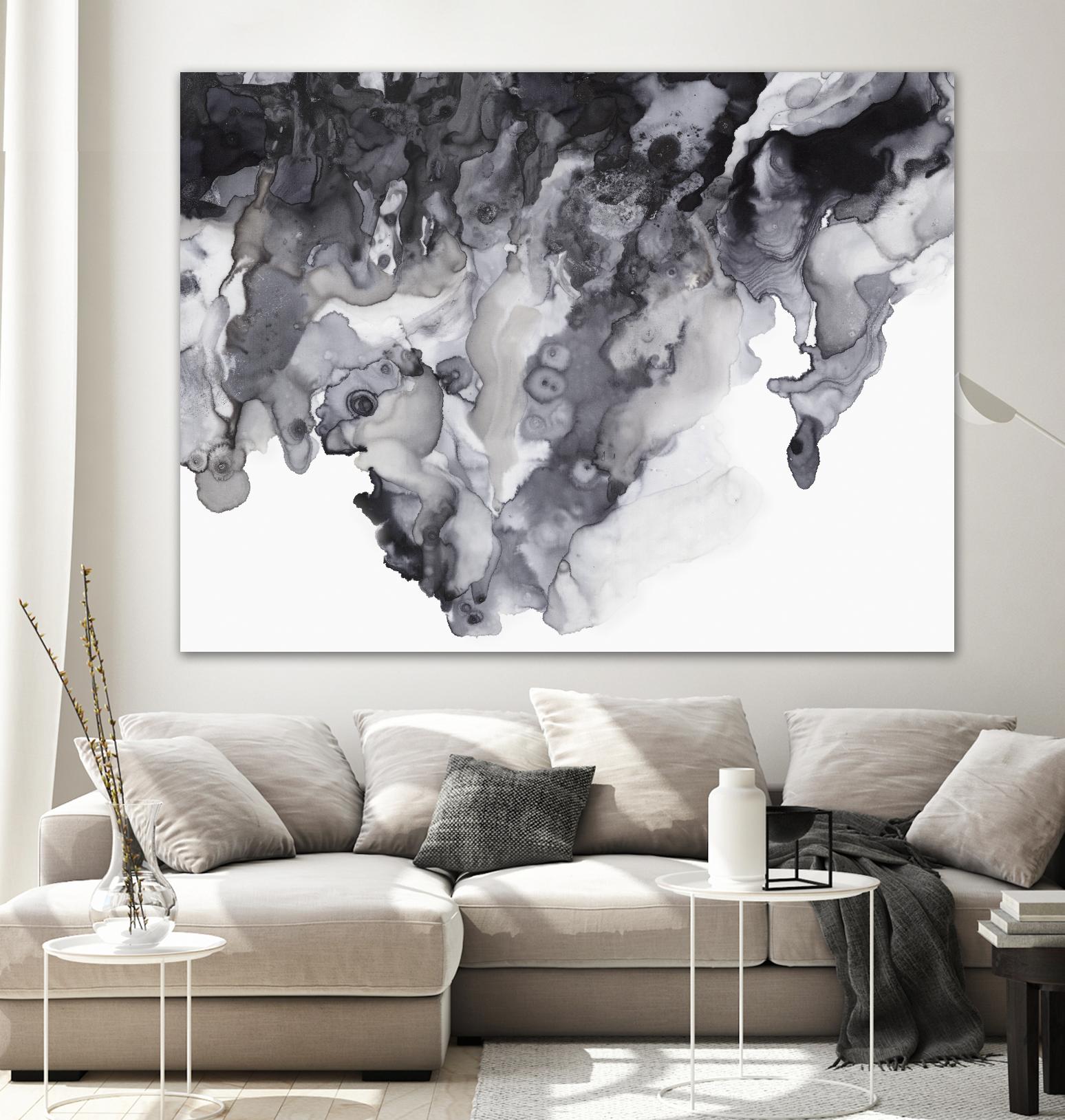 Black Drip by PI Studio on GIANT ART - white abstract
