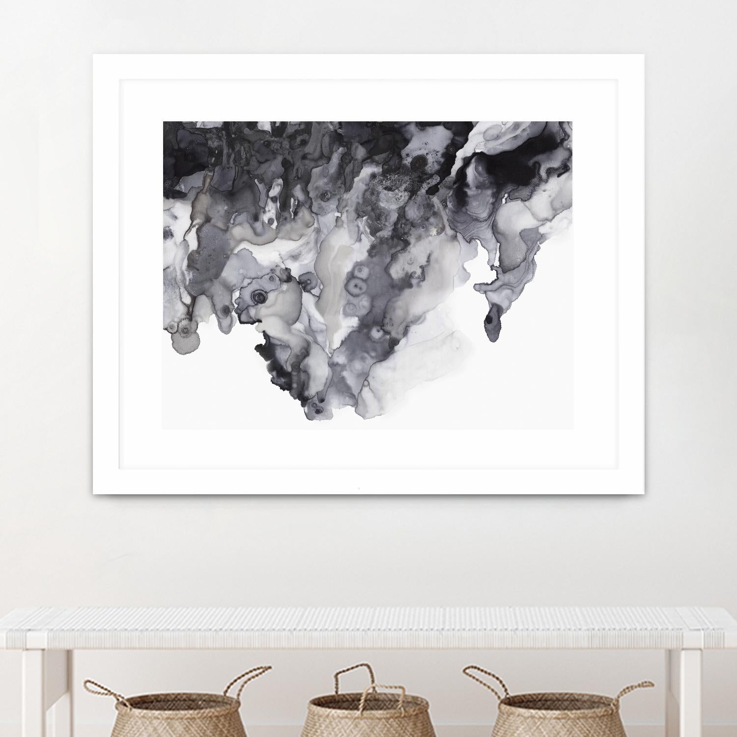 Black Drip by PI Studio on GIANT ART - white abstract
