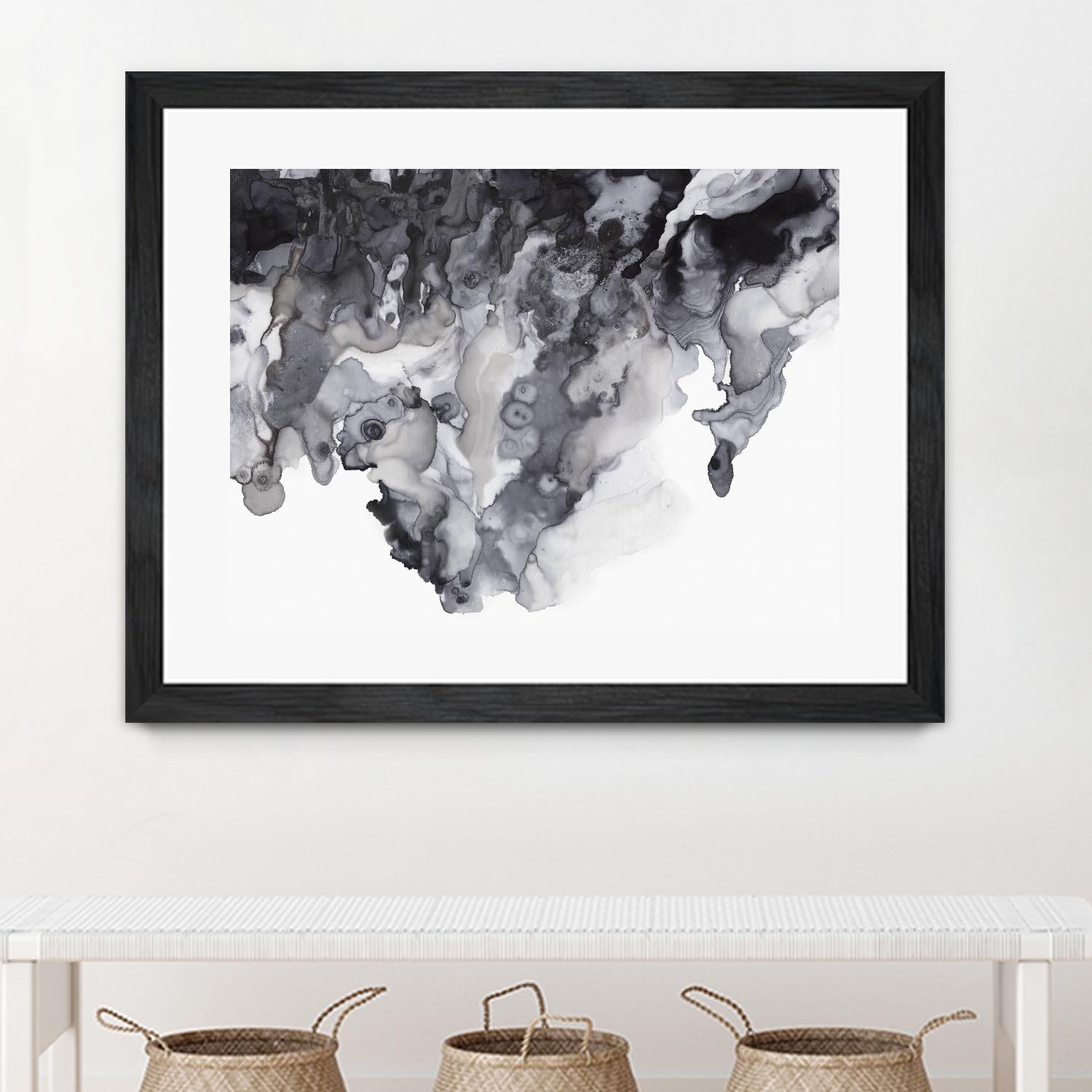 Black Drip by PI Studio on GIANT ART - white abstract
