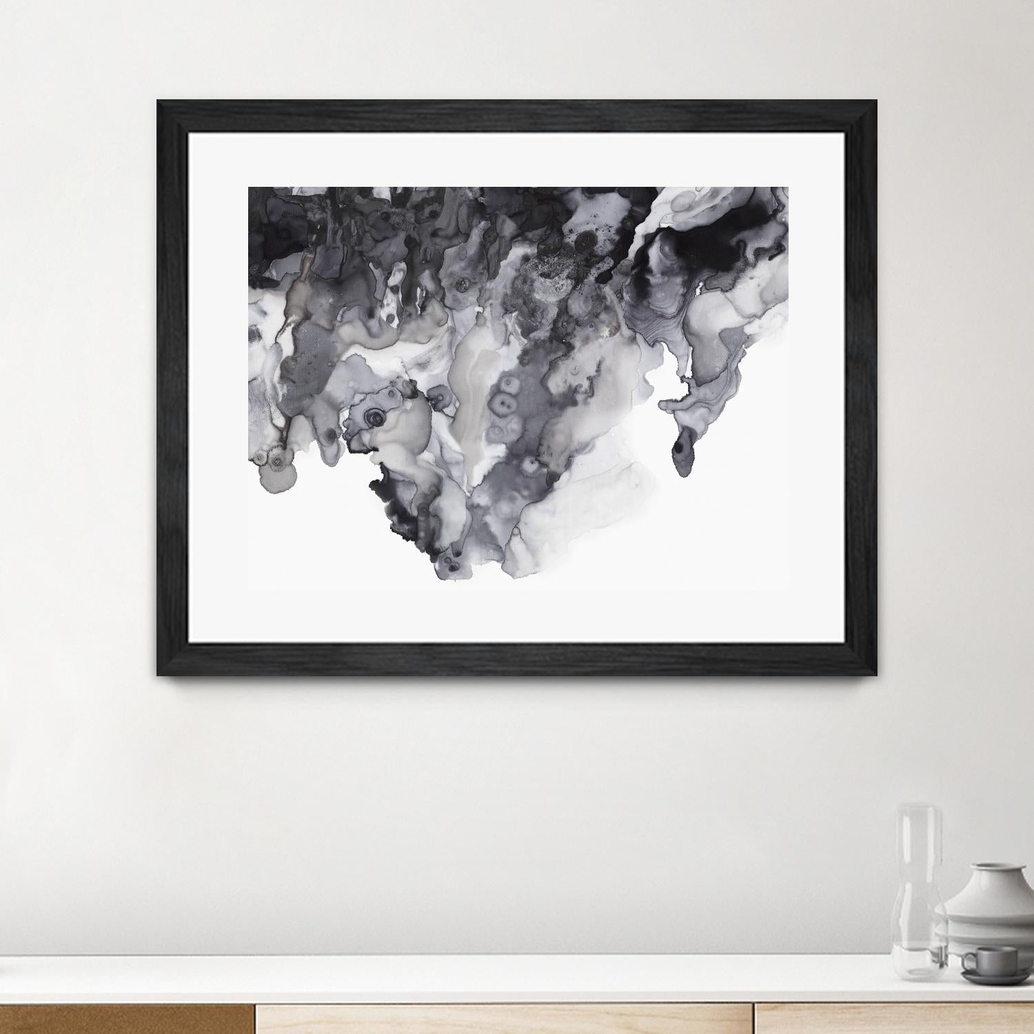 Black Drip by PI Studio on GIANT ART - white abstract