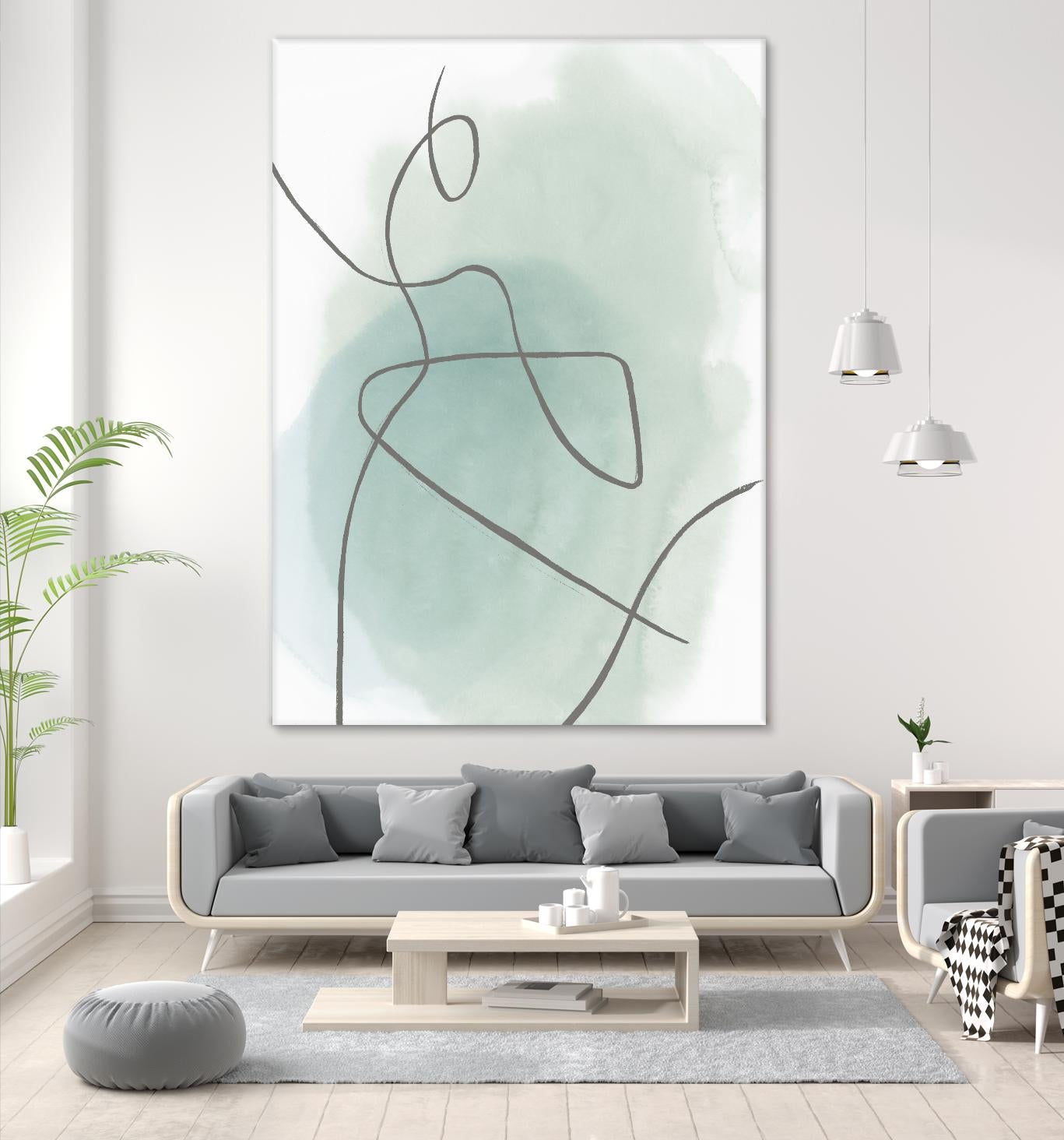 Follow Green II by PI  Studio on GIANT ART - green linear lines