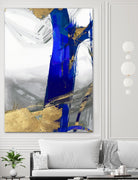 Indigo Abstract IV by PI Studio on GIANT ART - gold abstract
