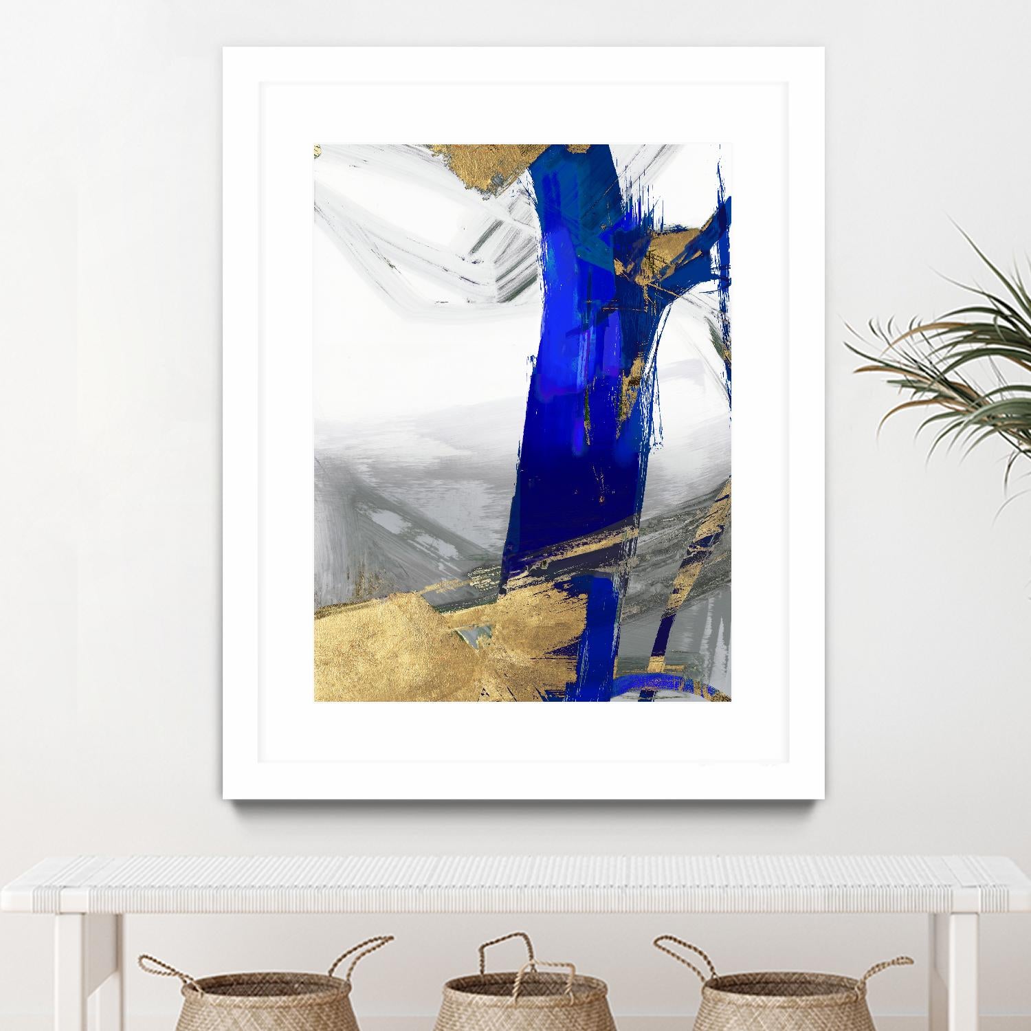 Indigo Abstract IV by PI Studio on GIANT ART - gold abstract