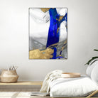 Indigo Abstract IV by PI Studio on GIANT ART - gold abstract