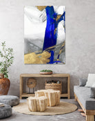 Indigo Abstract IV by PI Studio on GIANT ART - gold abstract
