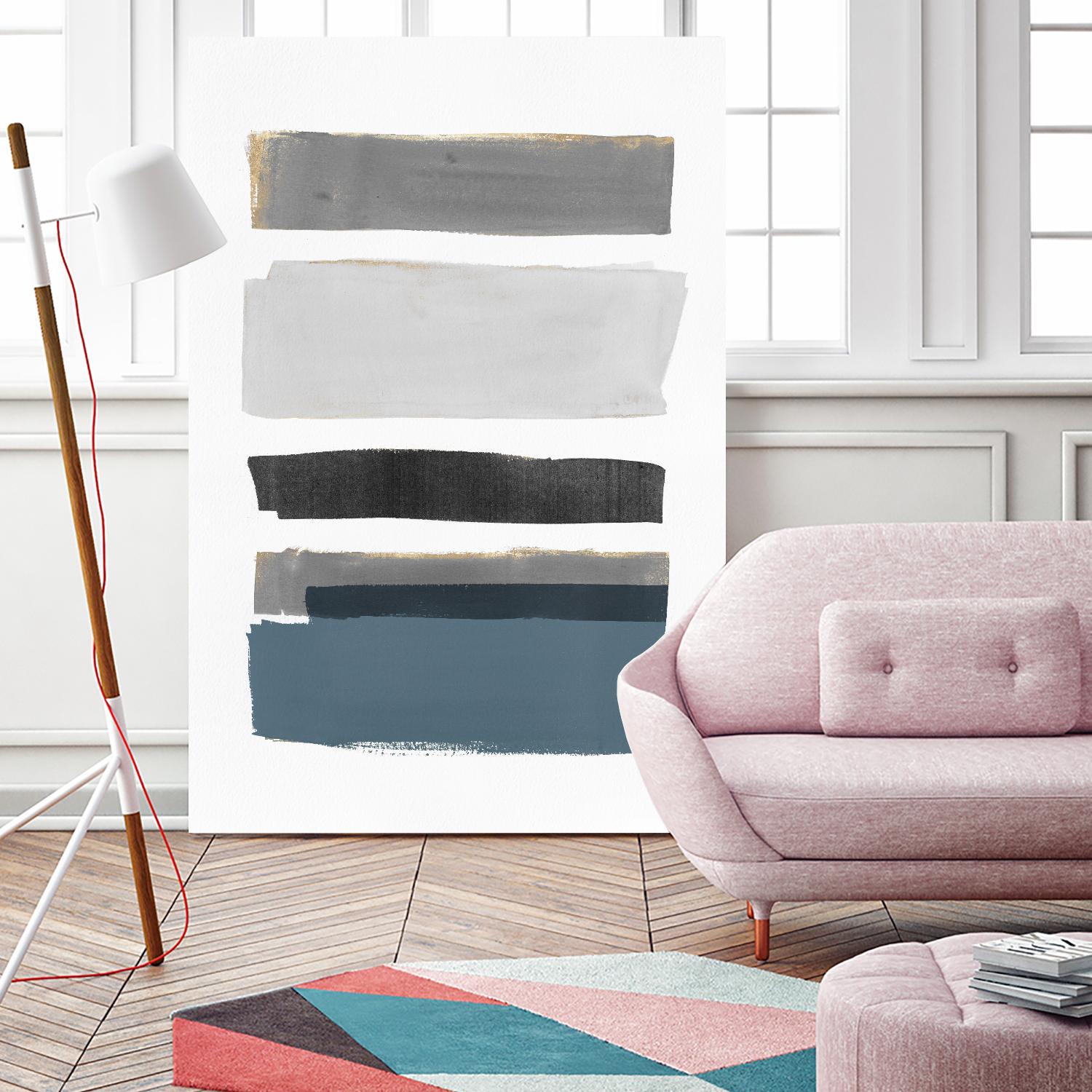 stacked Stripes I by Pi  Studio  on GIANT ART - gold shapes stripes