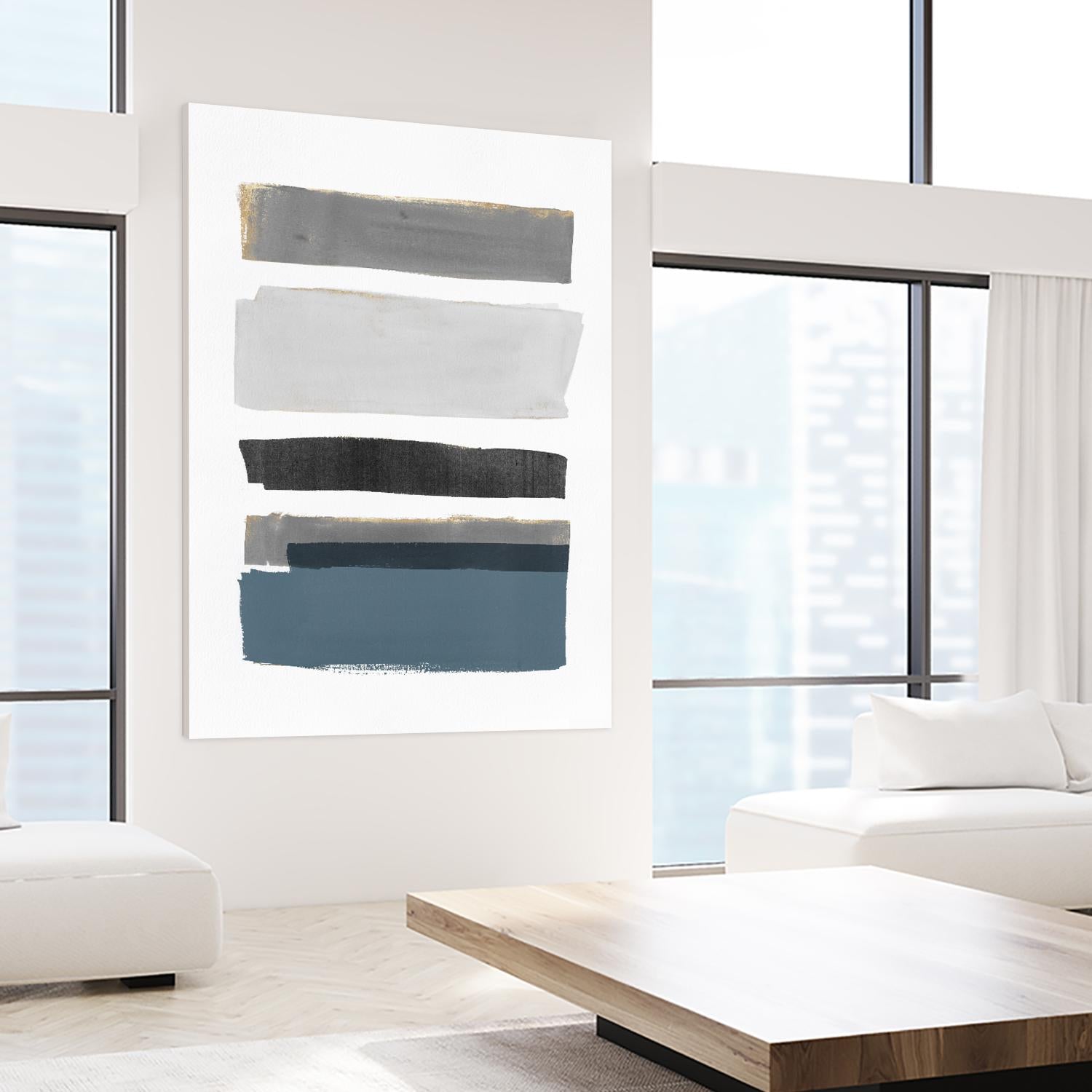 stacked Stripes I by Pi  Studio  on GIANT ART - gold shapes stripes