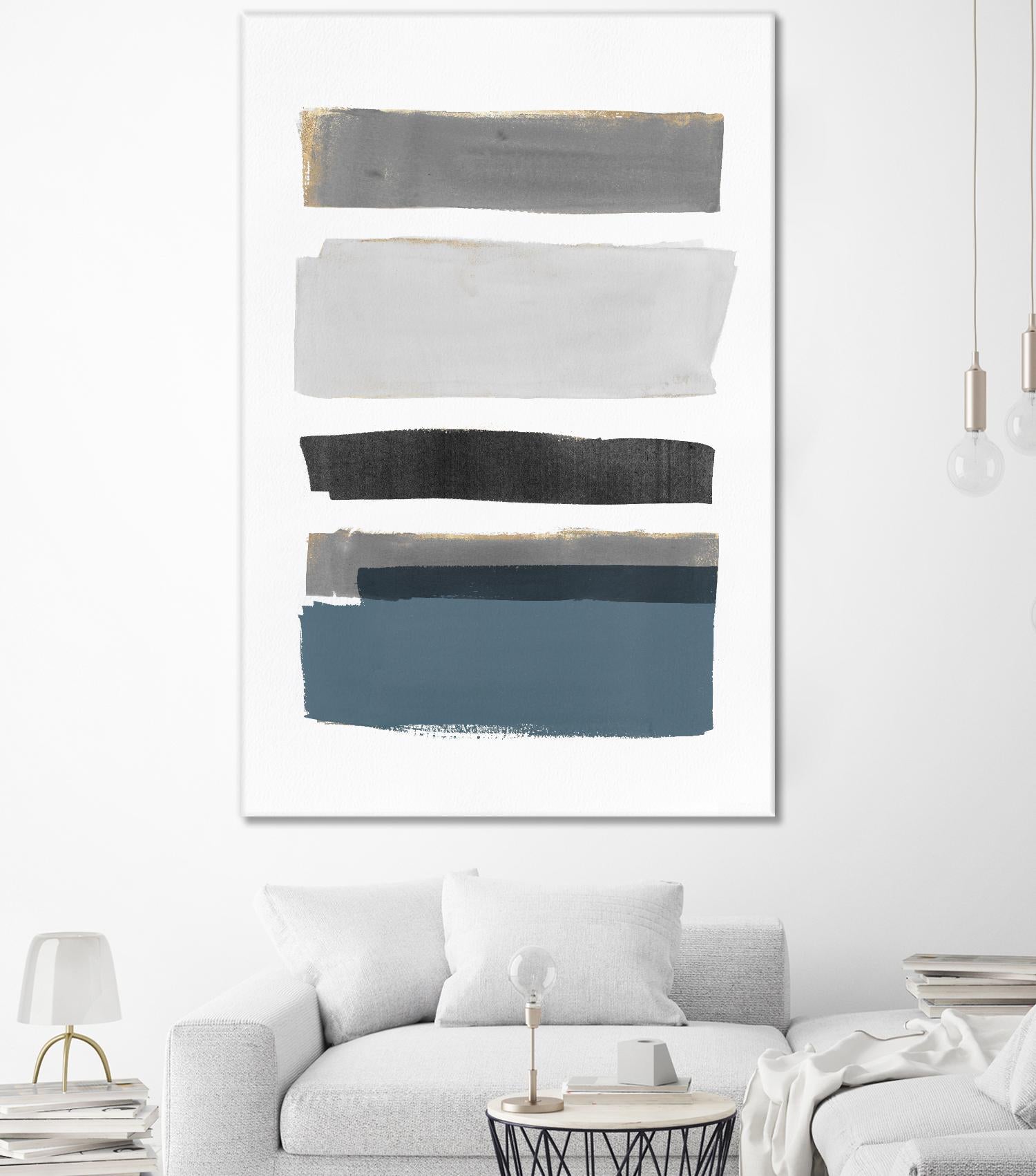 stacked Stripes I by Pi  Studio  on GIANT ART - gold shapes stripes