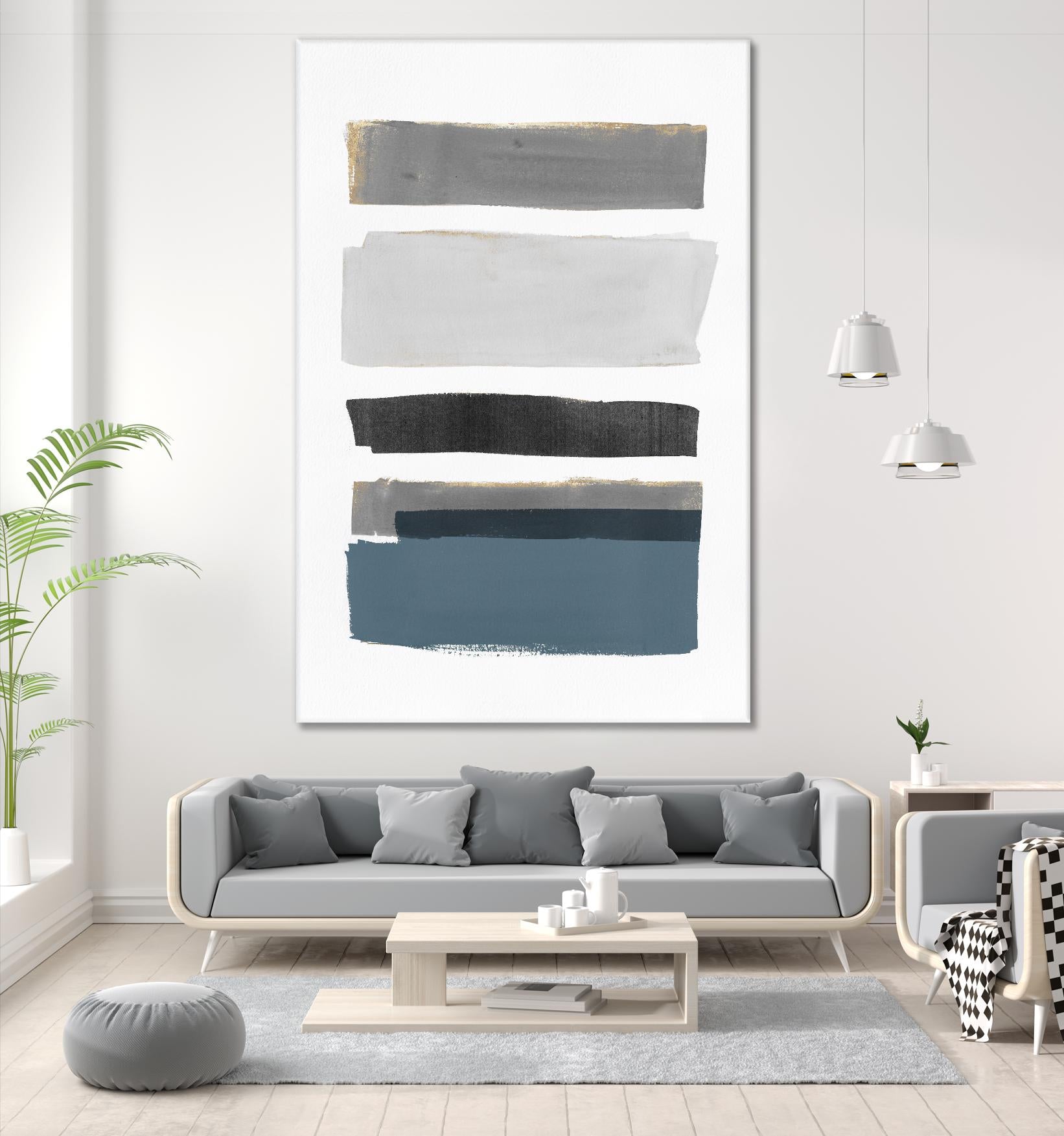 stacked Stripes I by Pi  Studio  on GIANT ART - gold shapes stripes