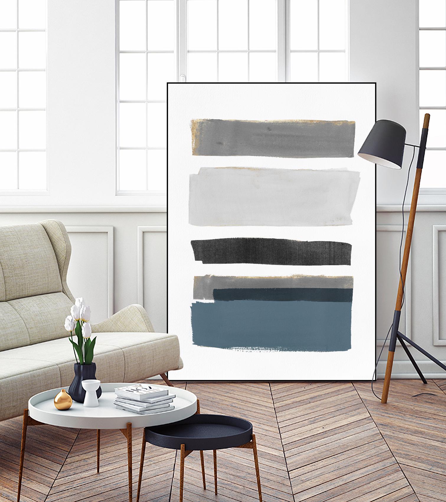 stacked Stripes I by Pi  Studio  on GIANT ART - gold shapes stripes