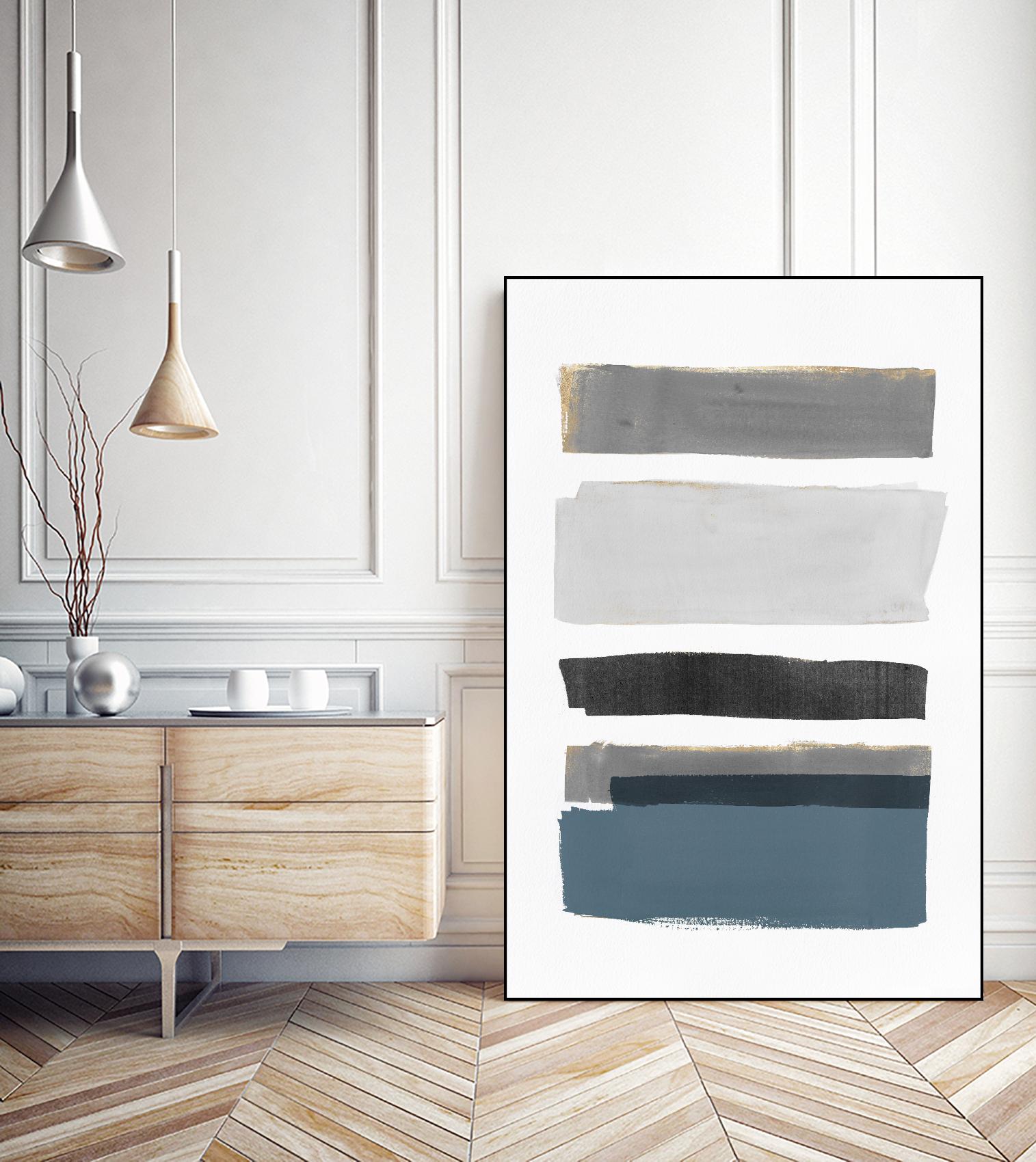 stacked Stripes I by Pi  Studio  on GIANT ART - gold shapes stripes