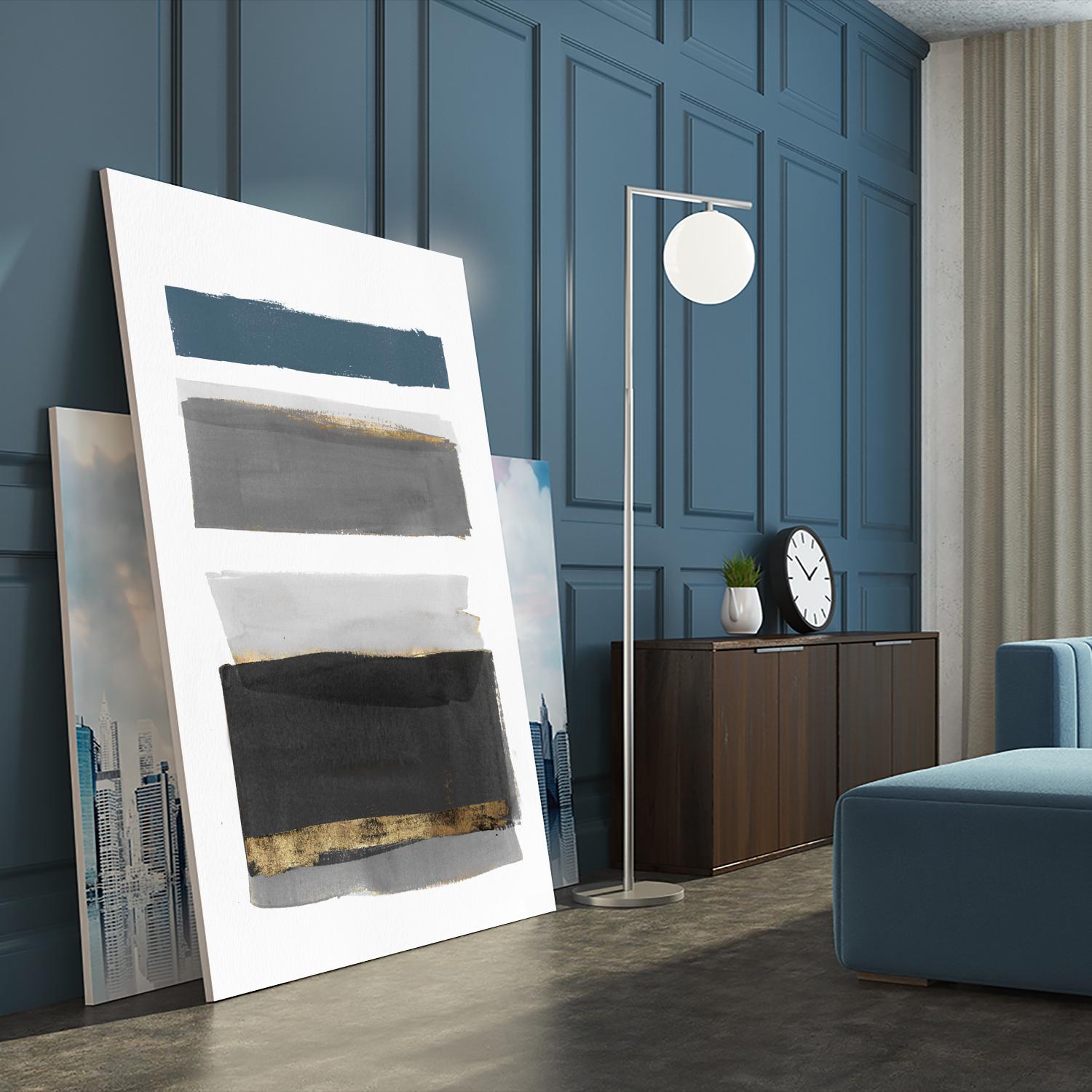 Stacked Stripes II by PI  Studio on GIANT ART - gold shapes