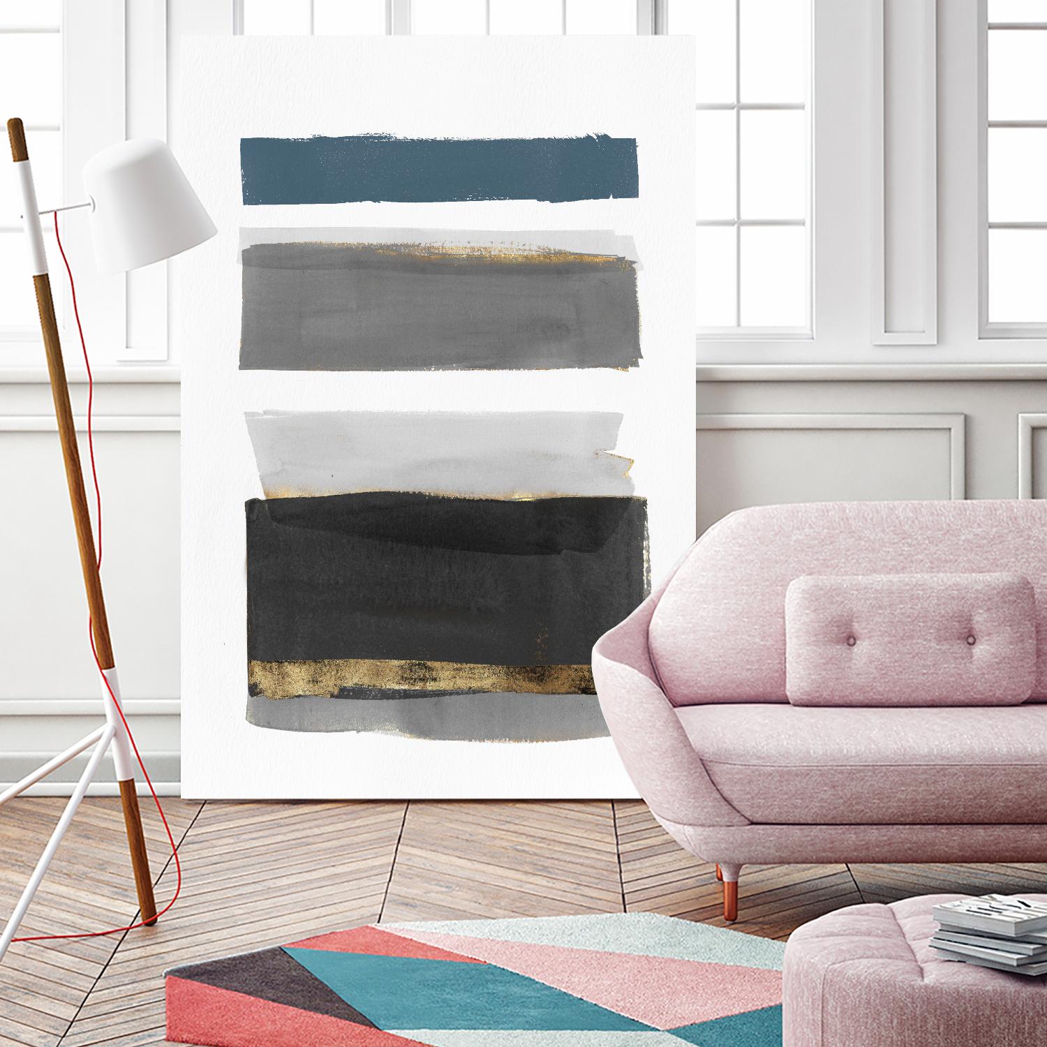 Stacked Stripes II by PI  Studio on GIANT ART - gold shapes