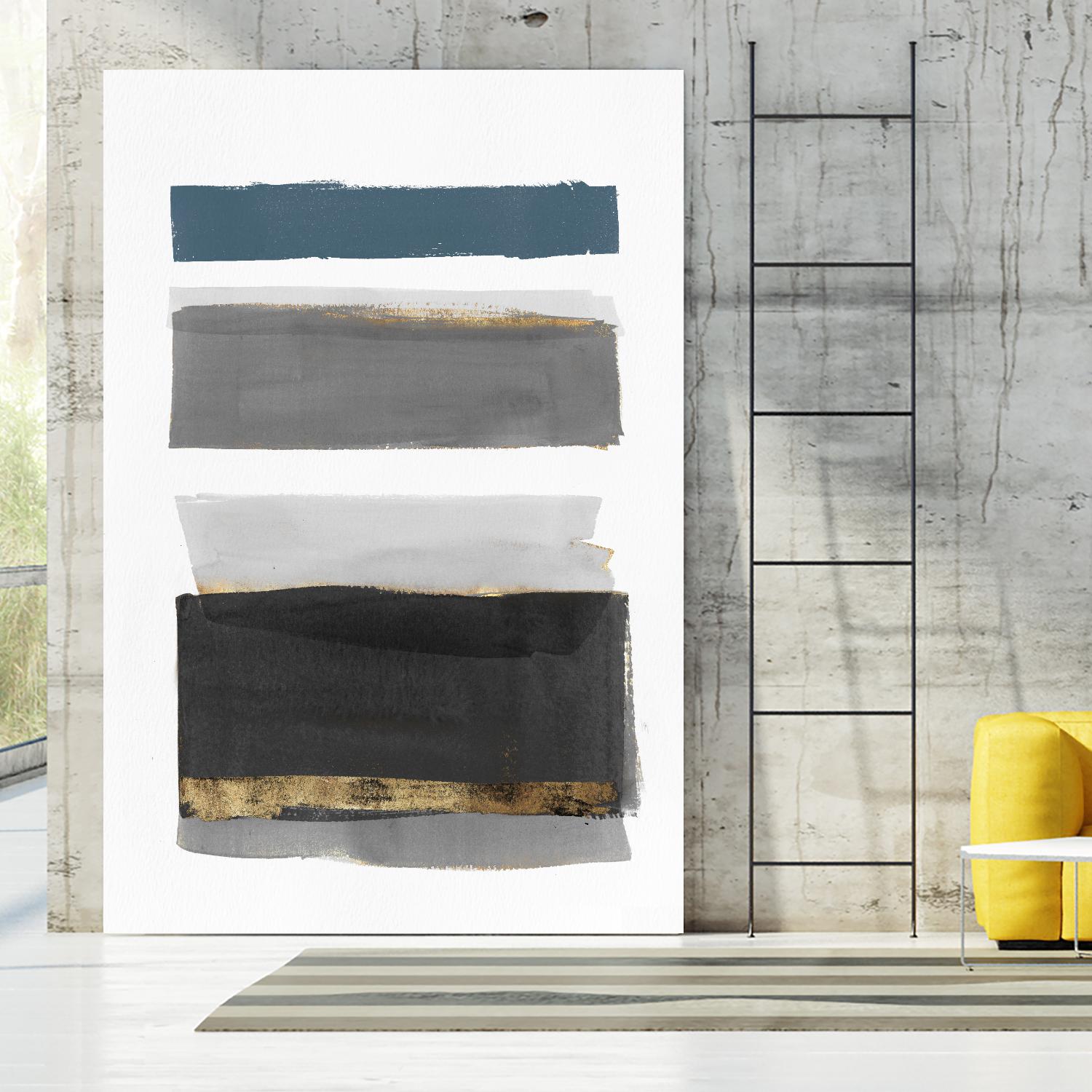 Stacked Stripes II by PI  Studio on GIANT ART - gold shapes