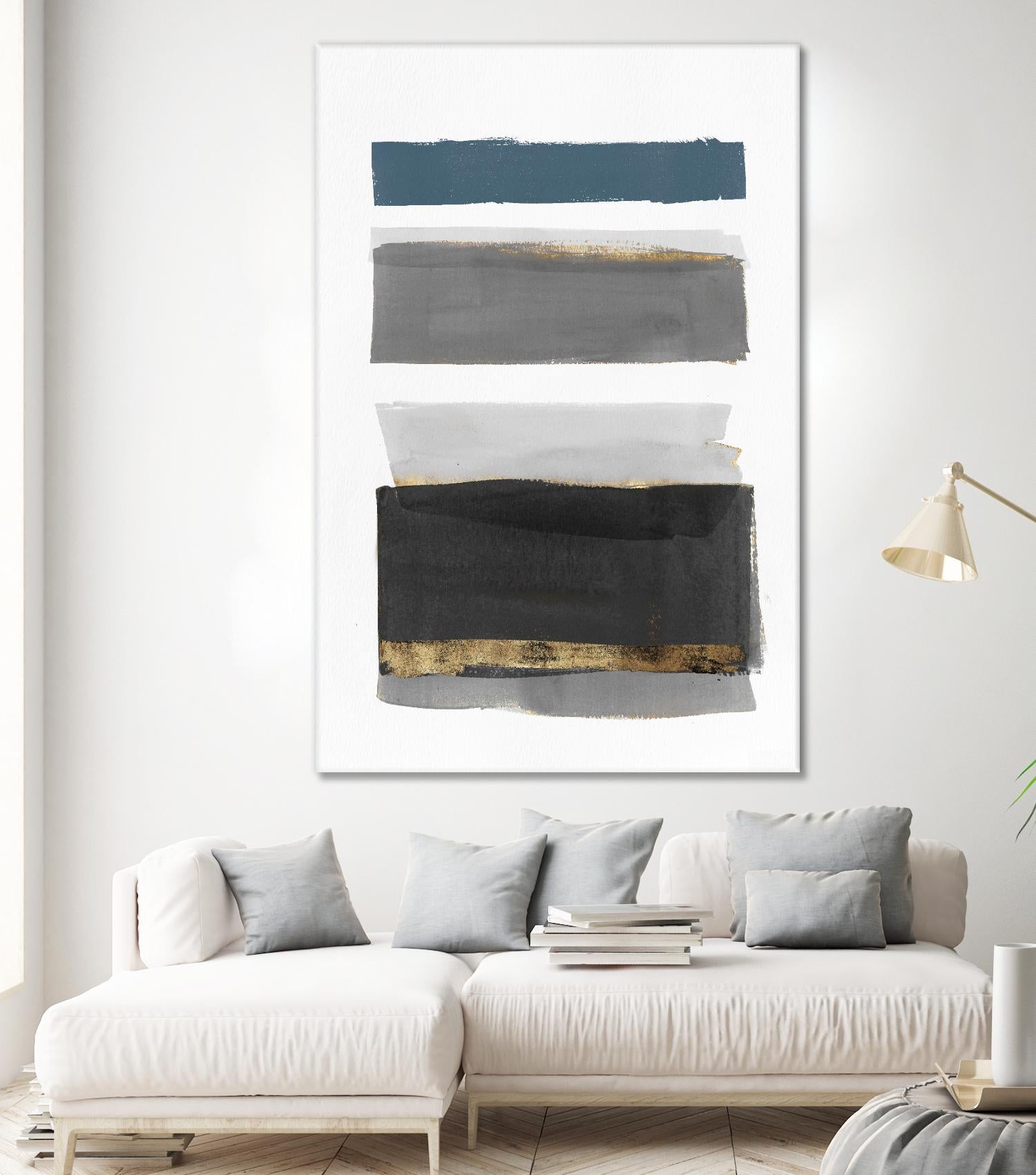 Stacked Stripes II by PI  Studio on GIANT ART - gold shapes