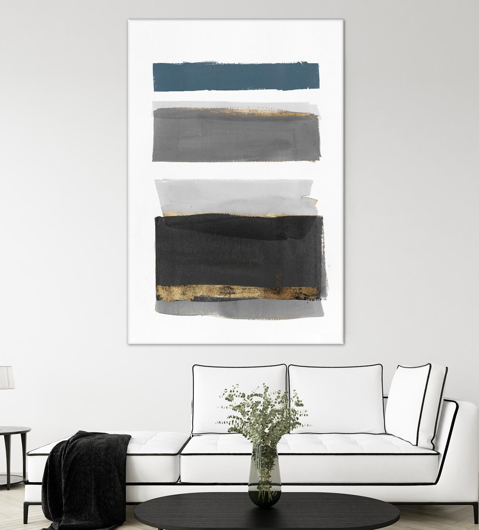 Stacked Stripes II by PI  Studio on GIANT ART - gold shapes