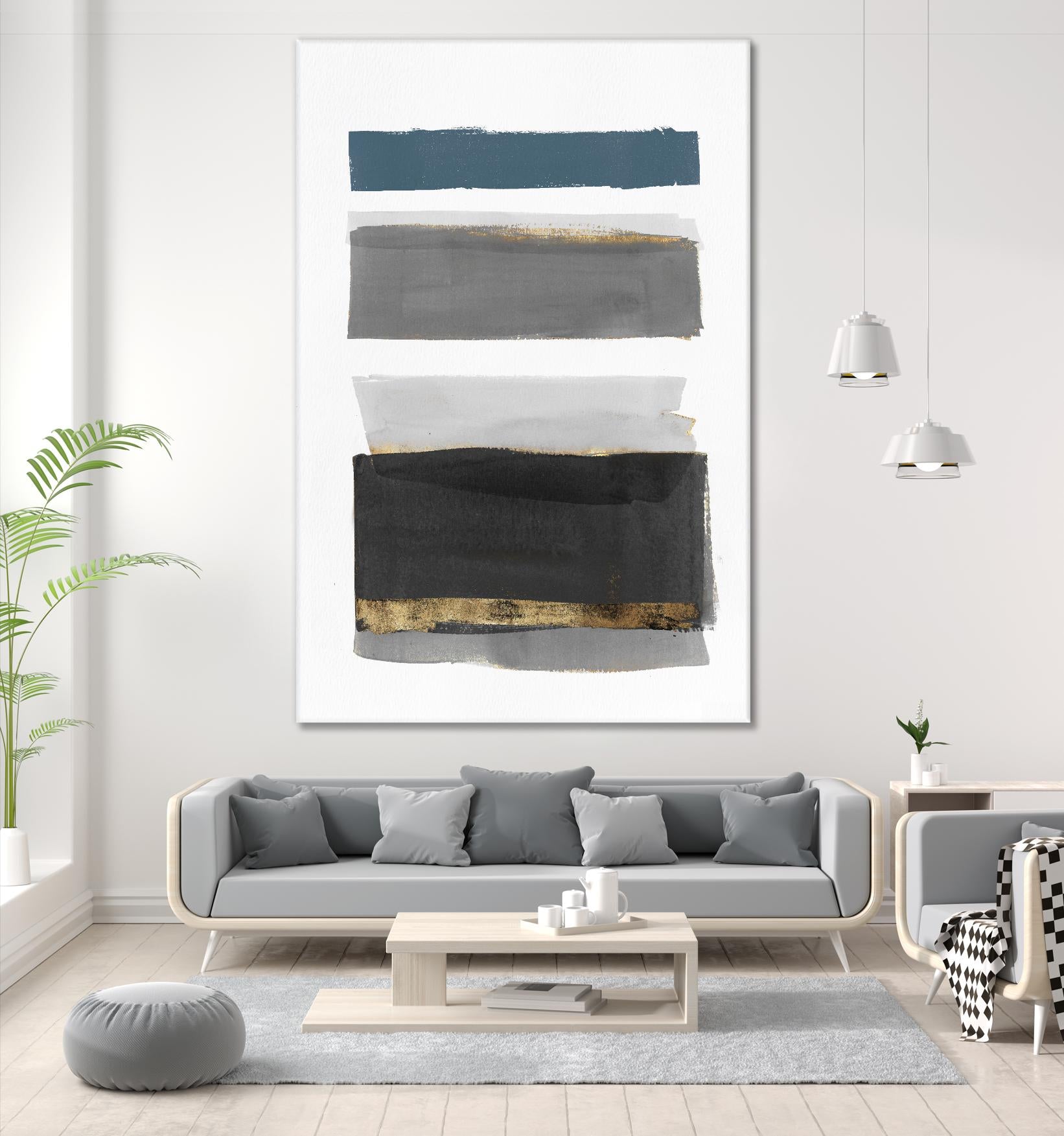 Stacked Stripes II by PI  Studio on GIANT ART - gold shapes