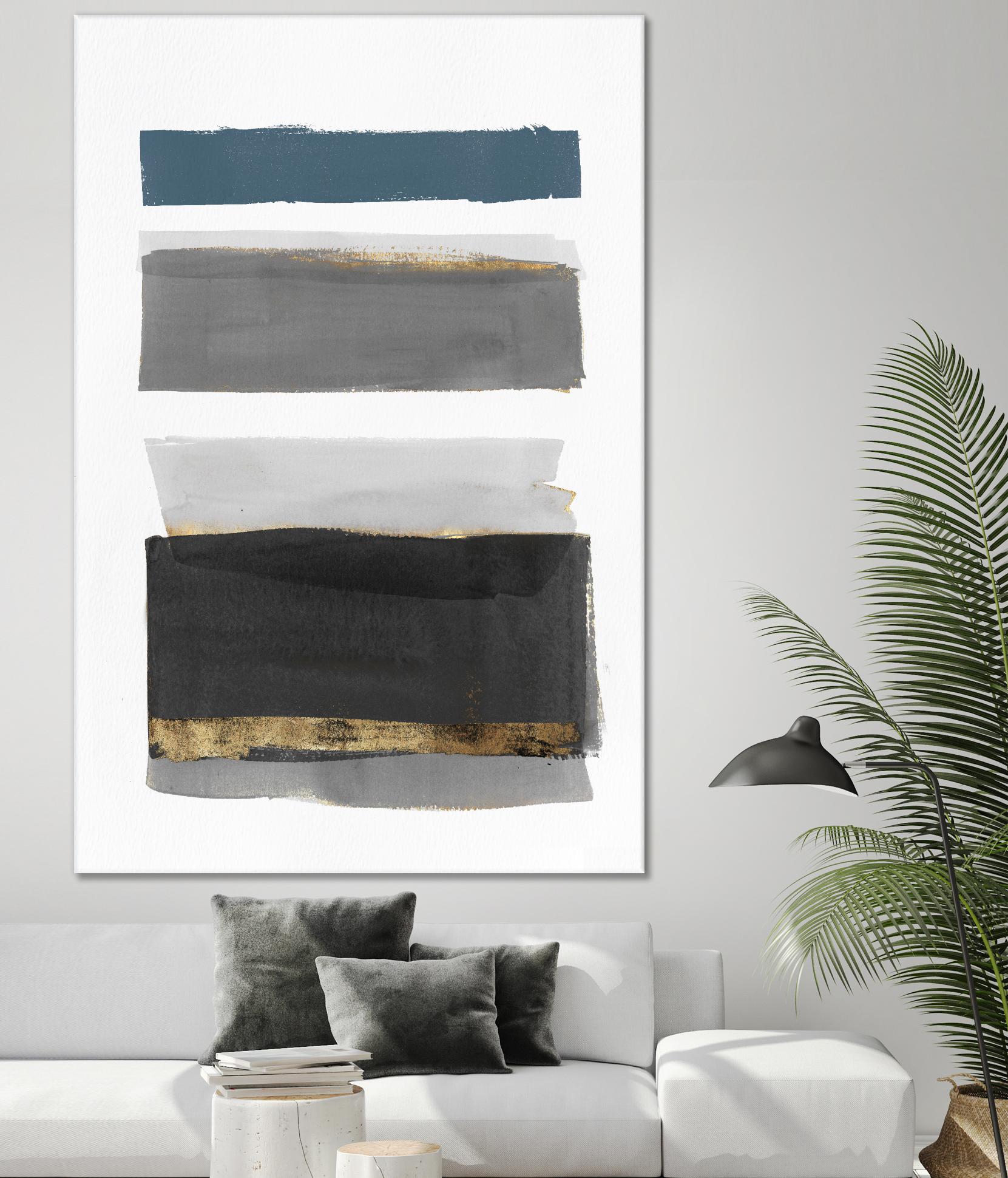 Stacked Stripes II by PI  Studio on GIANT ART - gold shapes