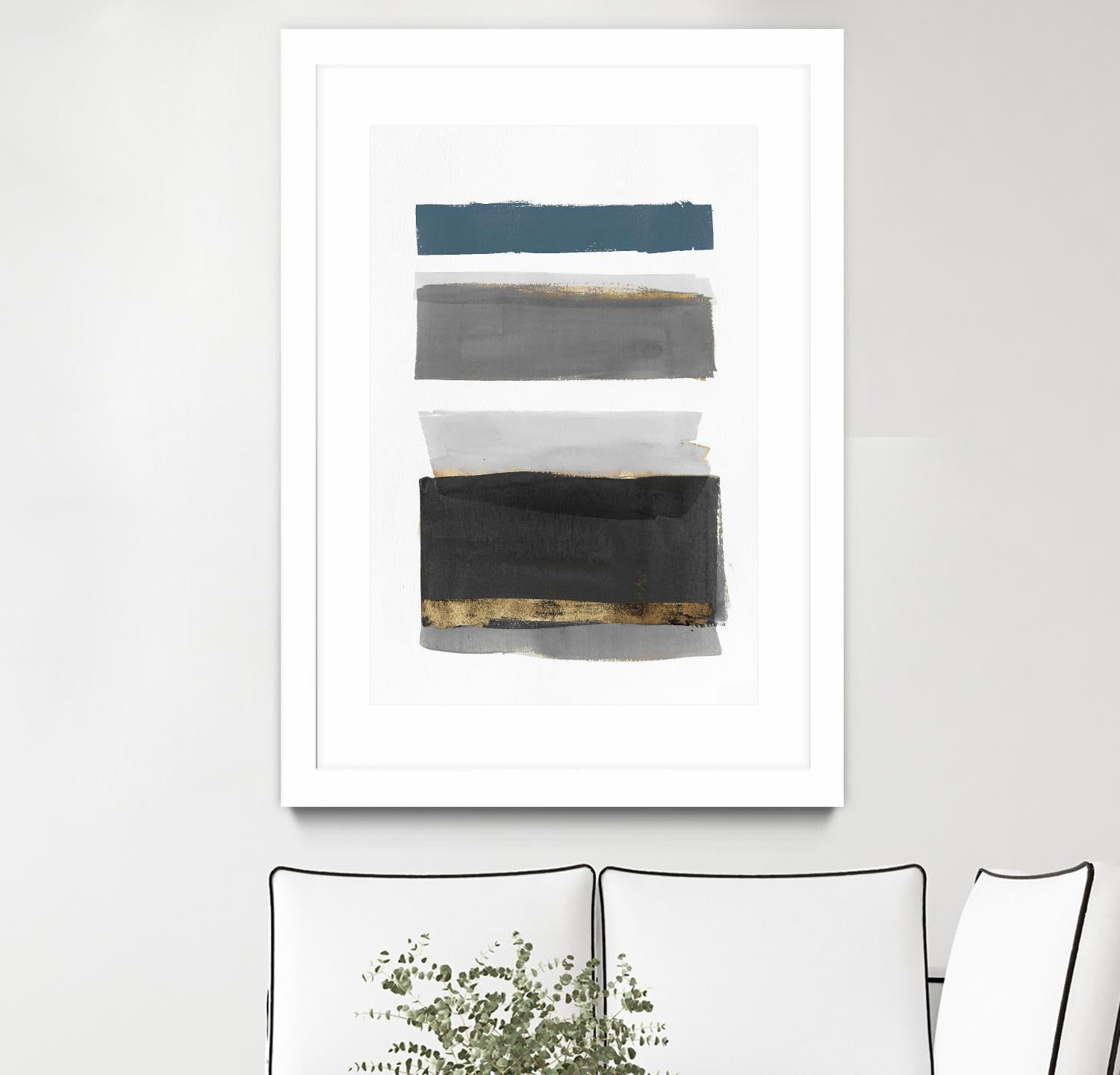 Stacked Stripes II by PI  Studio on GIANT ART - gold shapes