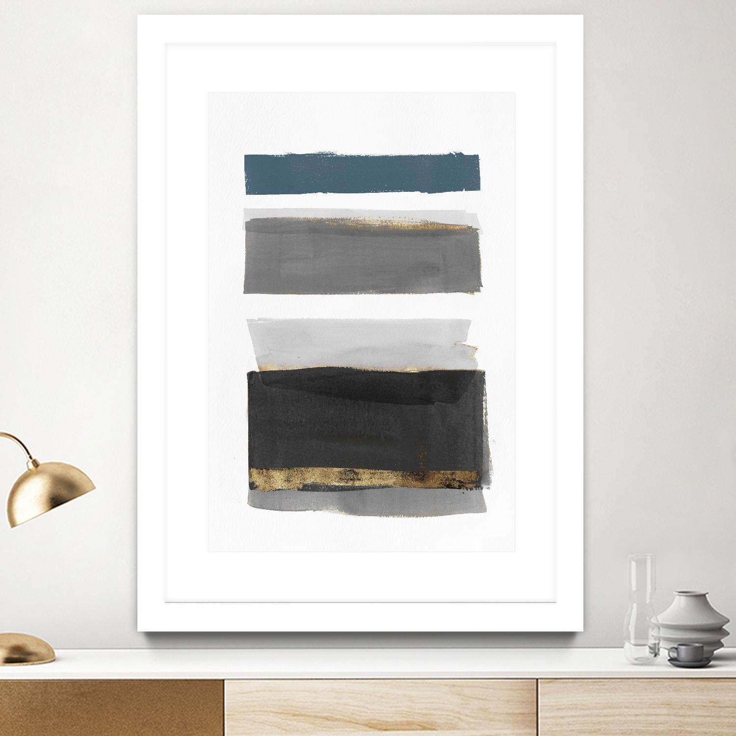 Stacked Stripes II by PI  Studio on GIANT ART - gold shapes