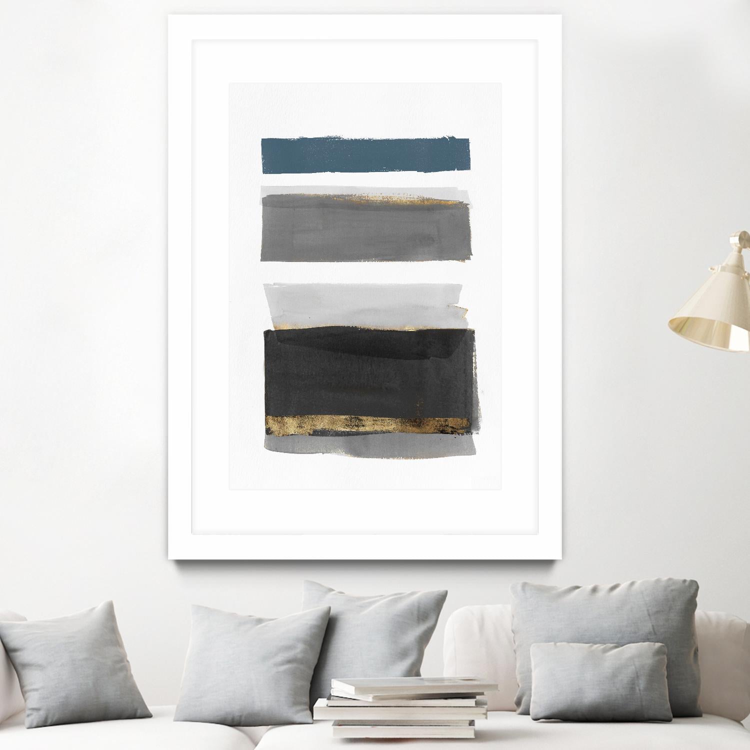 Stacked Stripes II by PI  Studio on GIANT ART - gold shapes