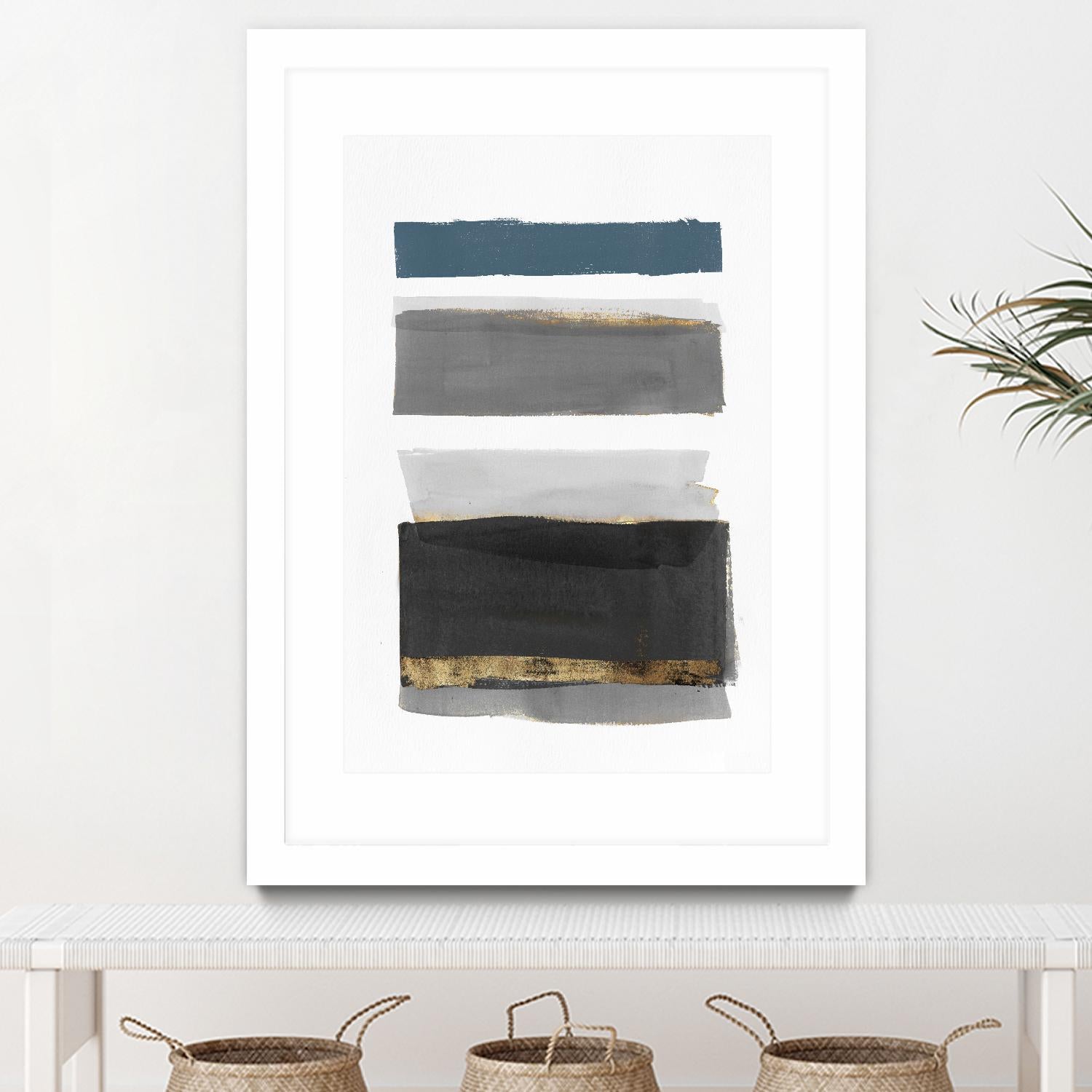 Stacked Stripes II by PI  Studio on GIANT ART - gold shapes