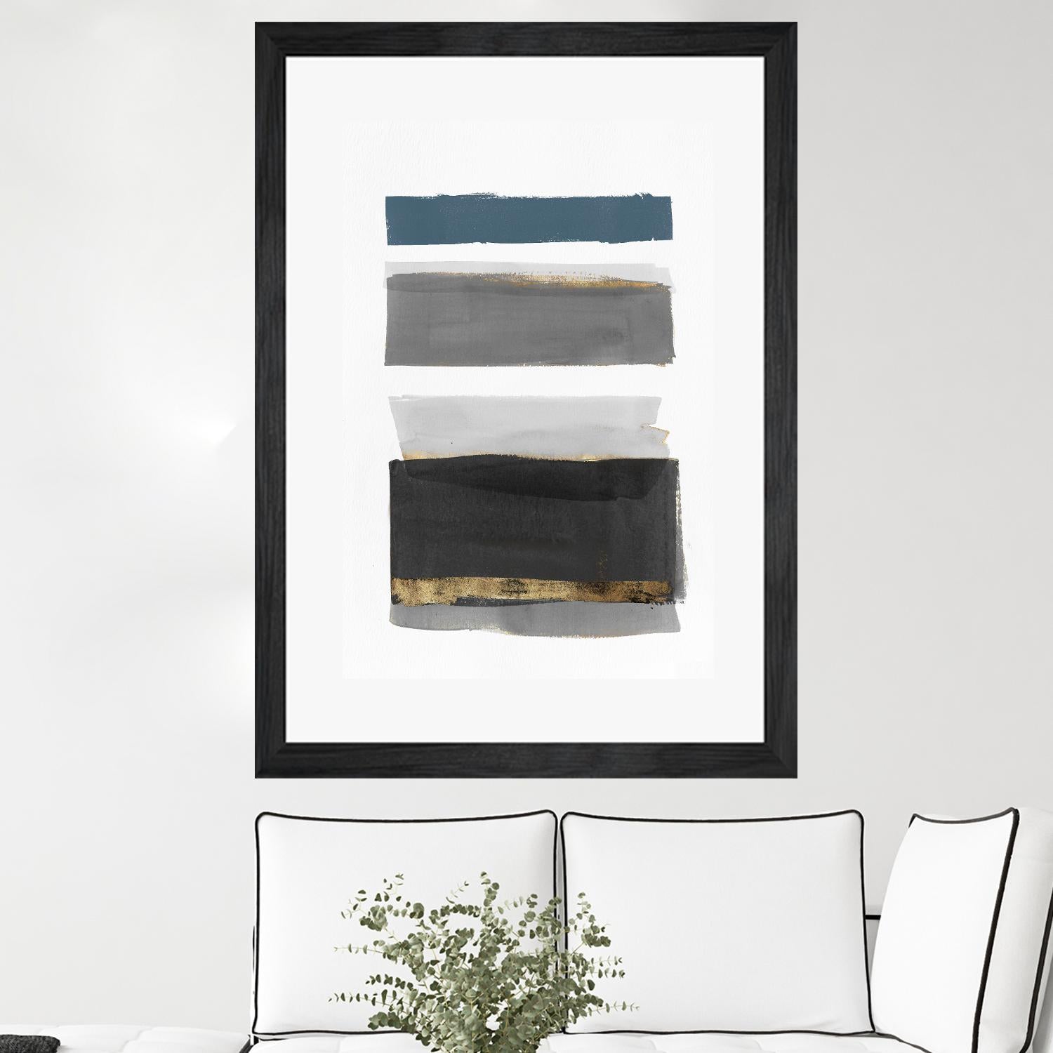 Stacked Stripes II by PI  Studio on GIANT ART - gold shapes