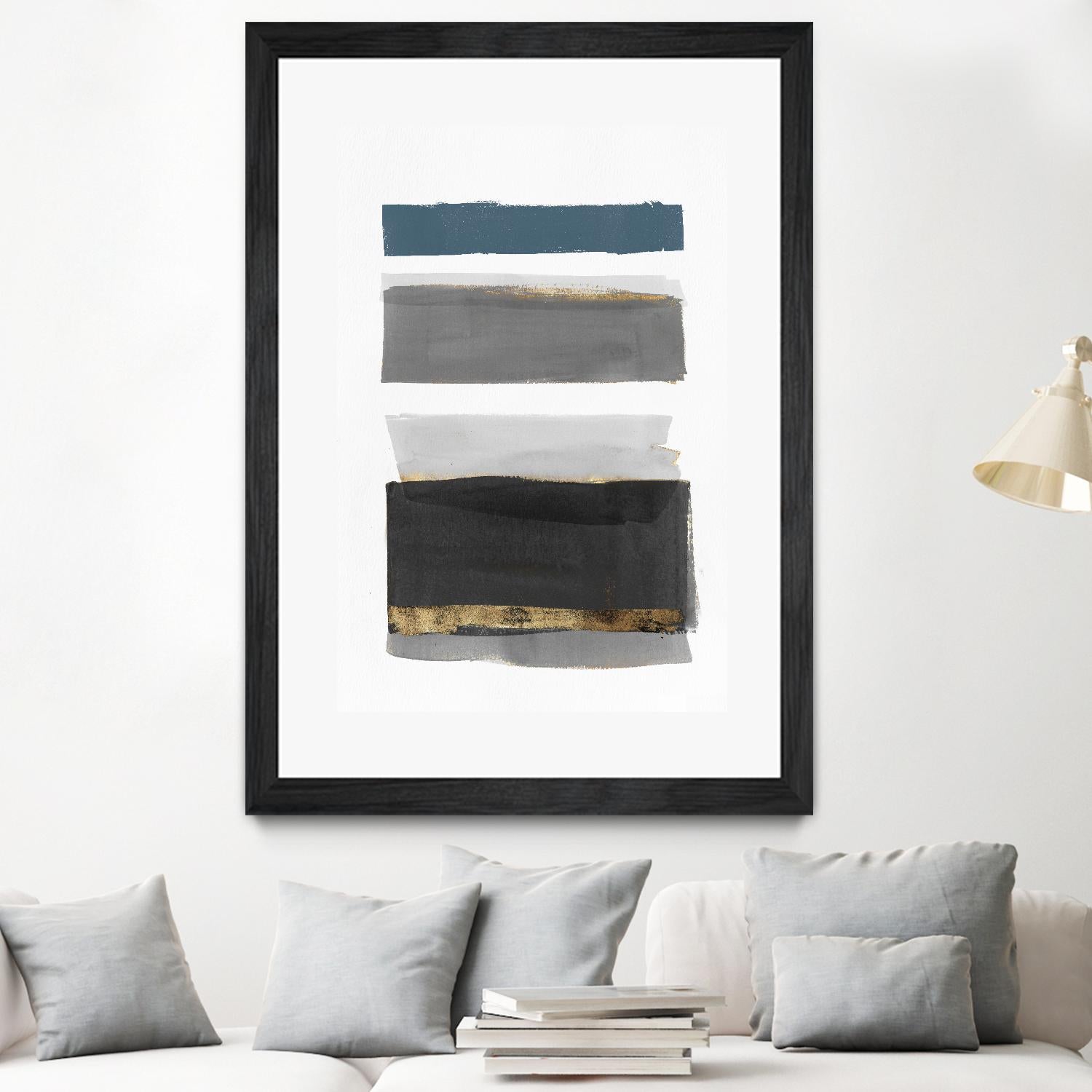 Stacked Stripes II by PI  Studio on GIANT ART - gold shapes