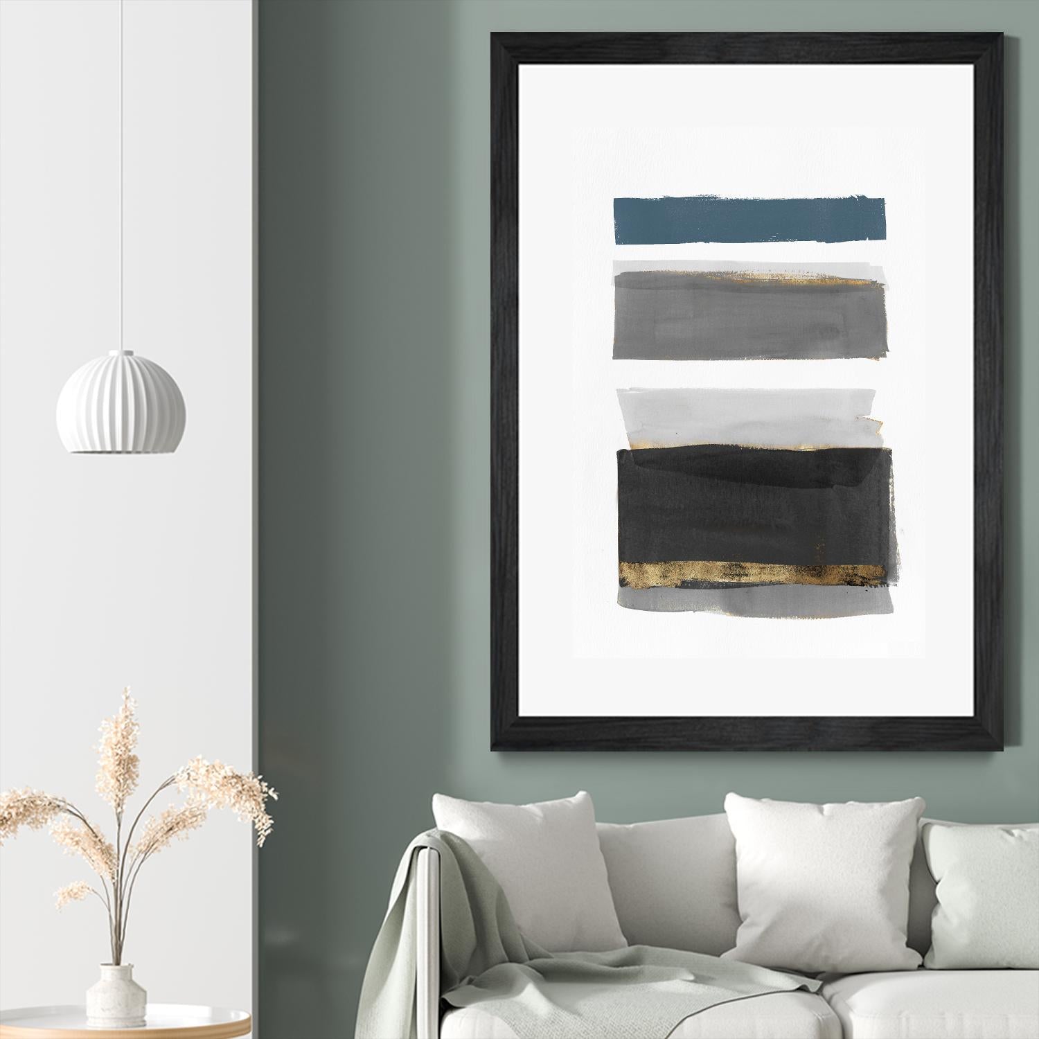 Stacked Stripes II by PI  Studio on GIANT ART - gold shapes