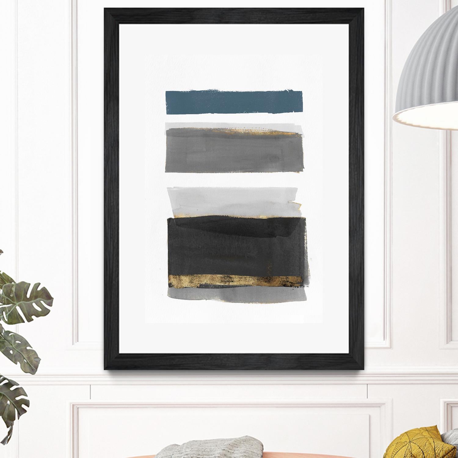 Stacked Stripes II by PI  Studio on GIANT ART - gold shapes