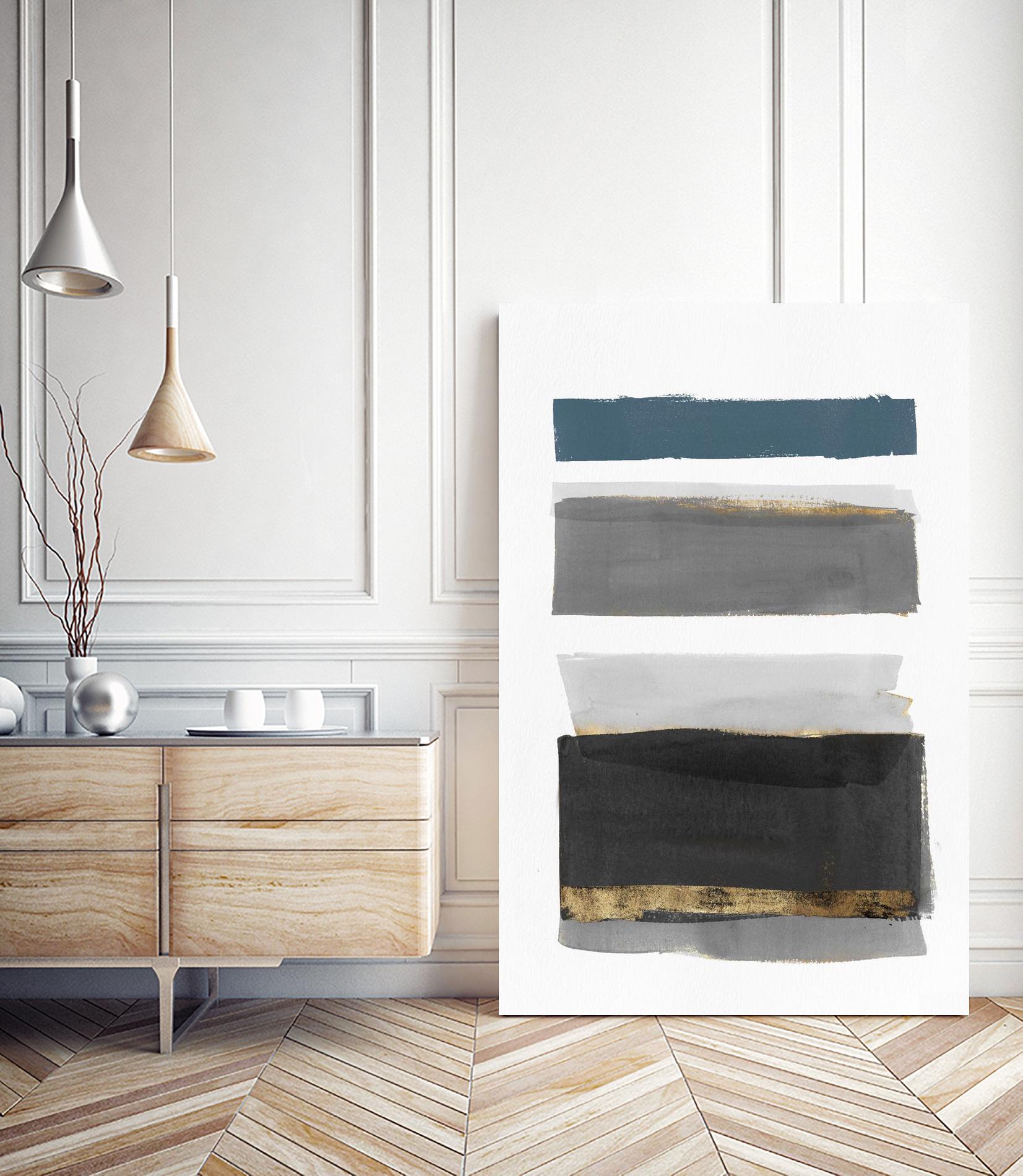 Stacked Stripes II by PI  Studio on GIANT ART - gold shapes