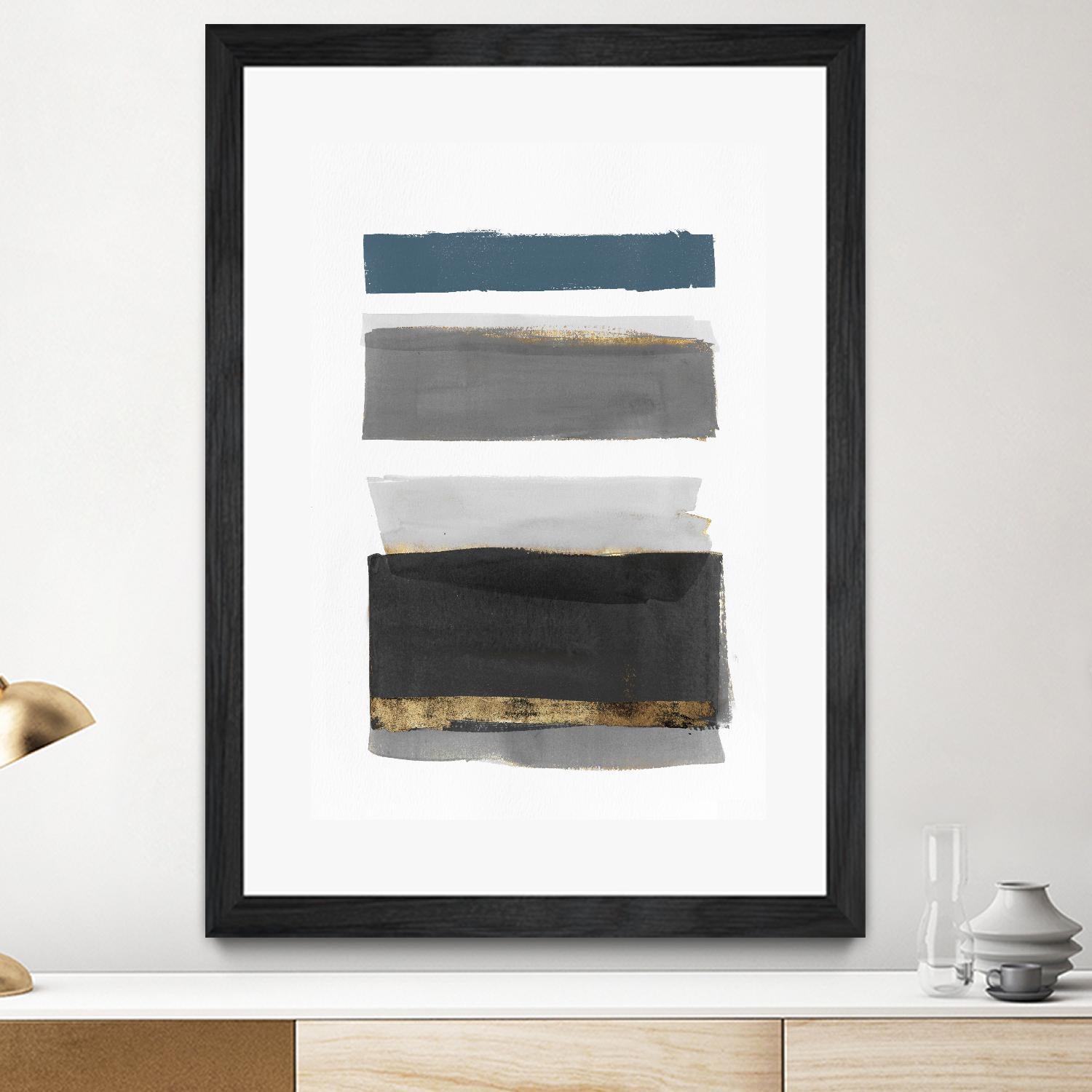 Stacked Stripes II by PI  Studio on GIANT ART - gold shapes