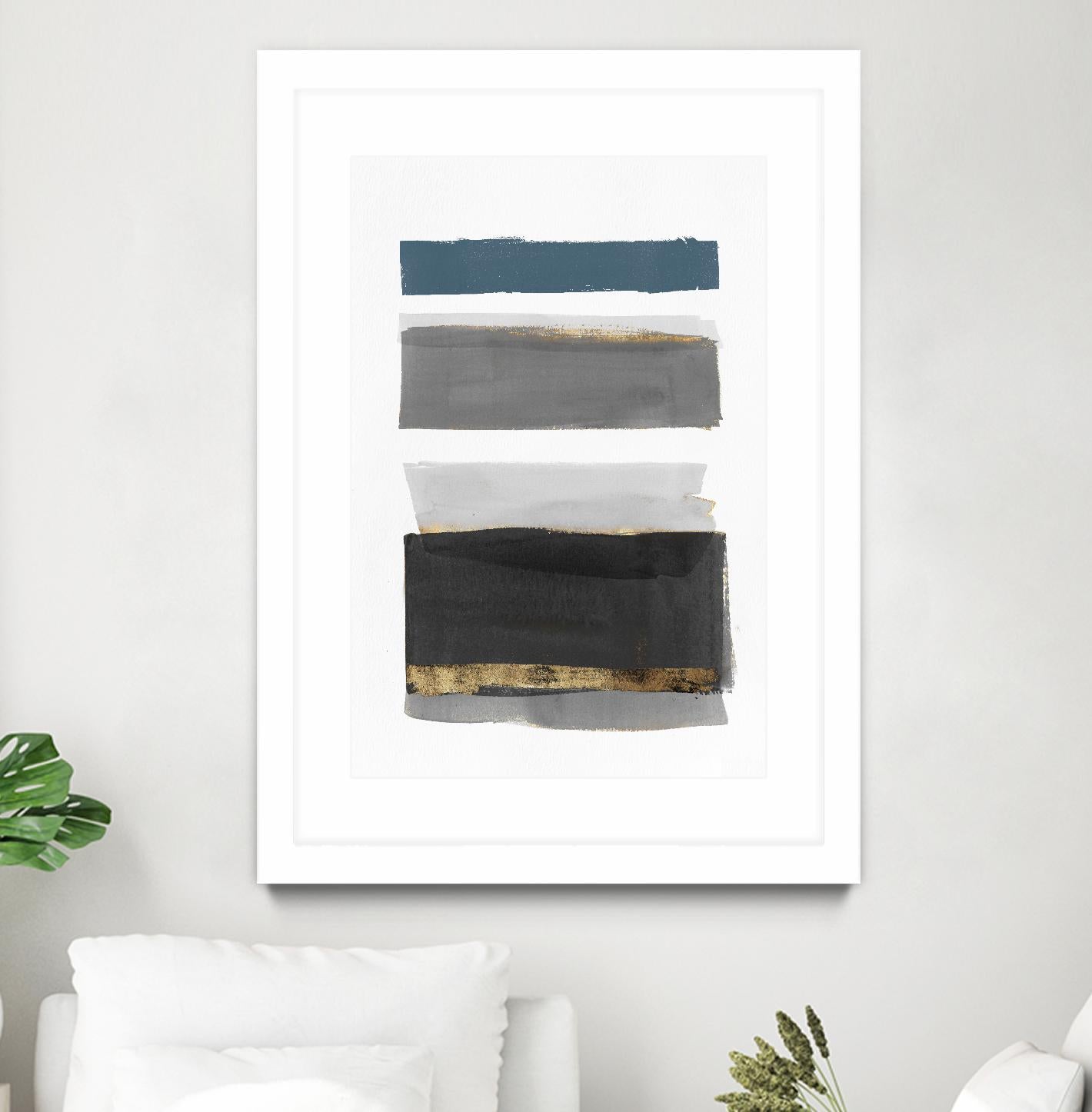 Stacked Stripes II by PI  Studio on GIANT ART - gold shapes