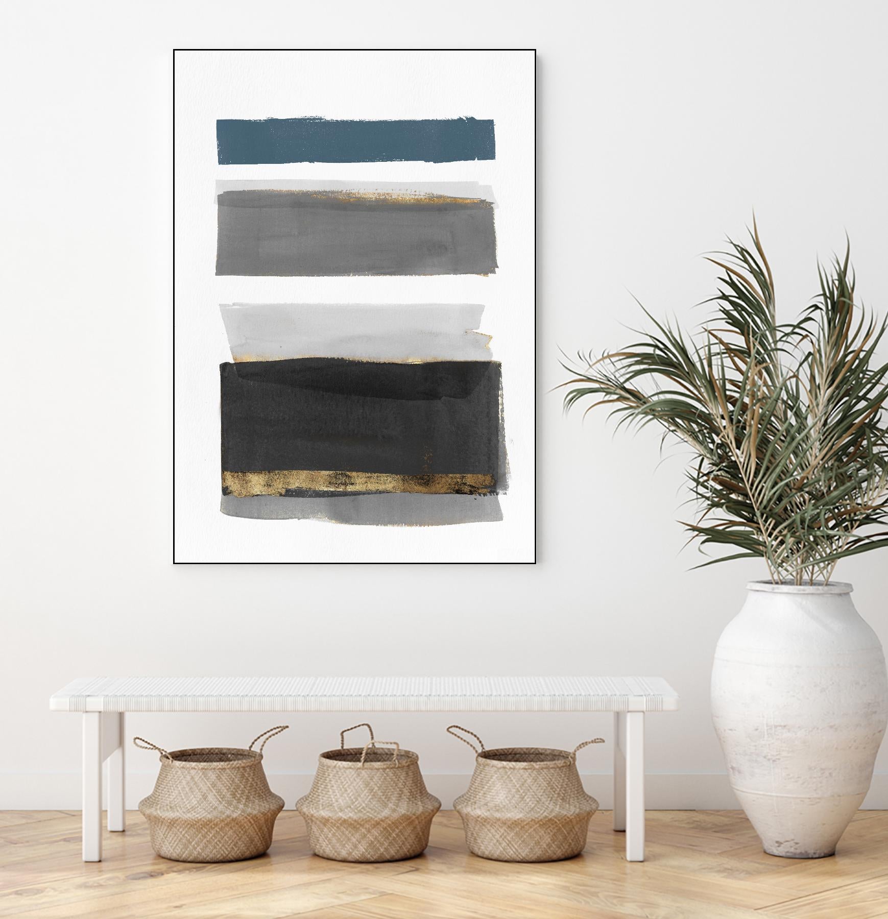 Stacked Stripes II by PI  Studio on GIANT ART - gold shapes