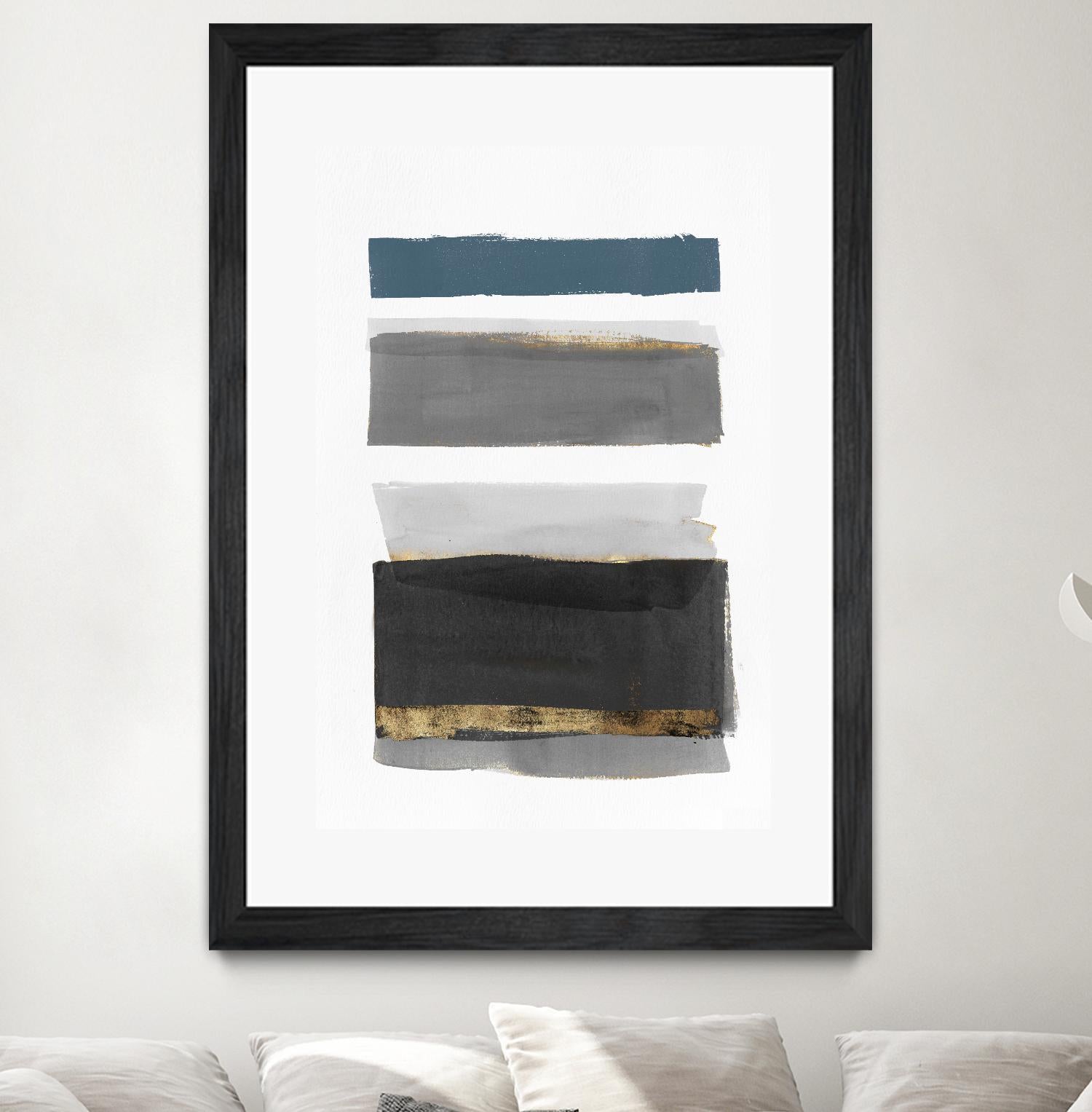 Stacked Stripes II by PI  Studio on GIANT ART - gold shapes