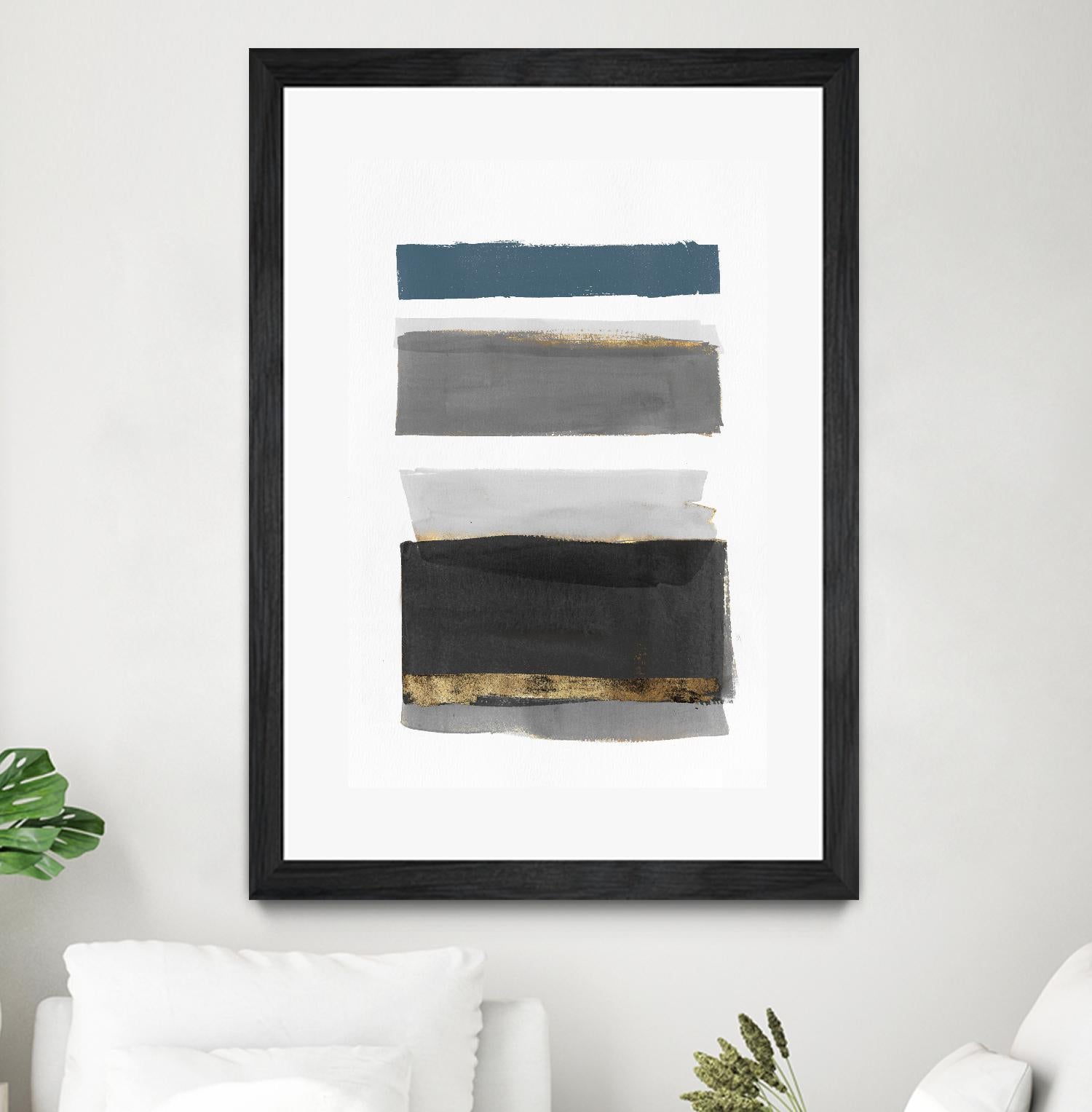 Stacked Stripes II by PI  Studio on GIANT ART - gold shapes