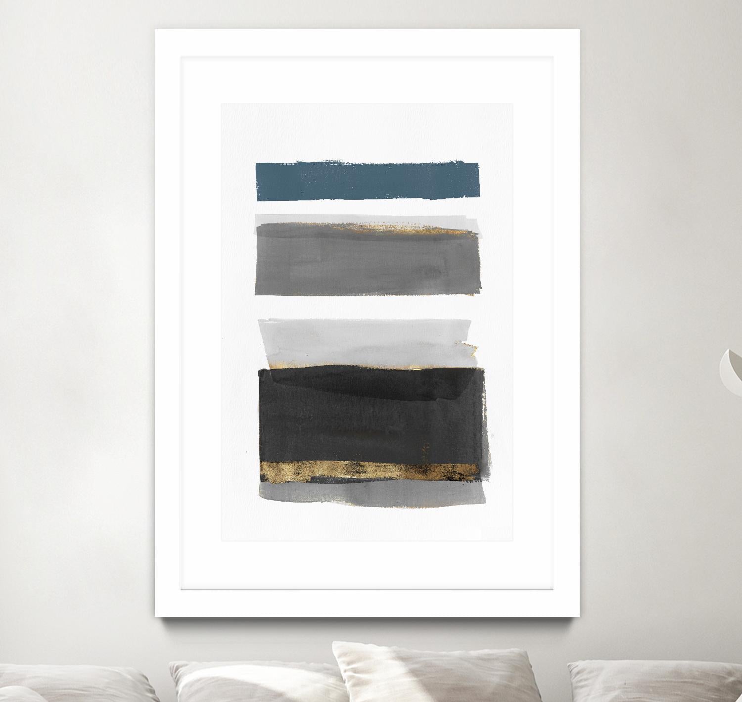 Stacked Stripes II by PI  Studio on GIANT ART - gold shapes