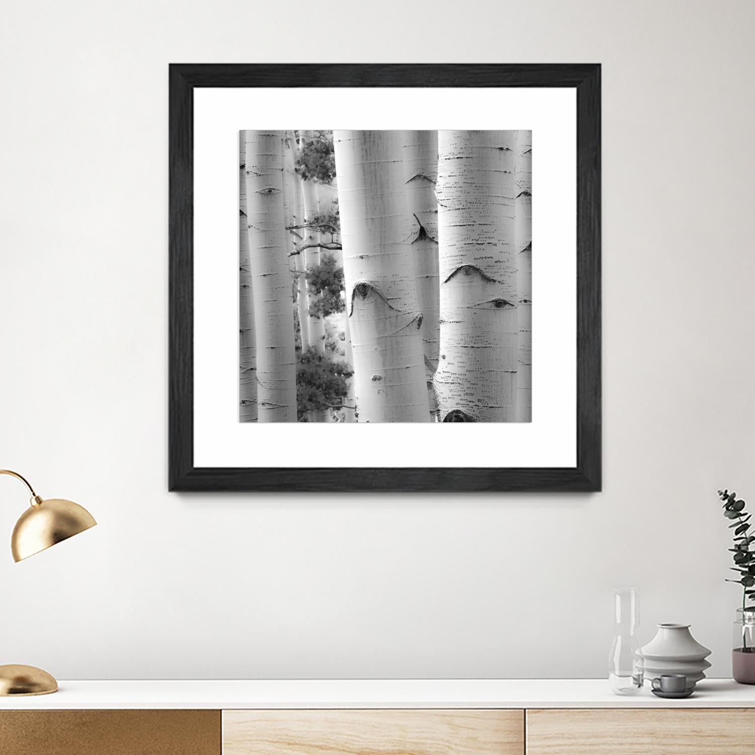 Birches in Grey I by Rick Cotter on GIANT ART - black trees