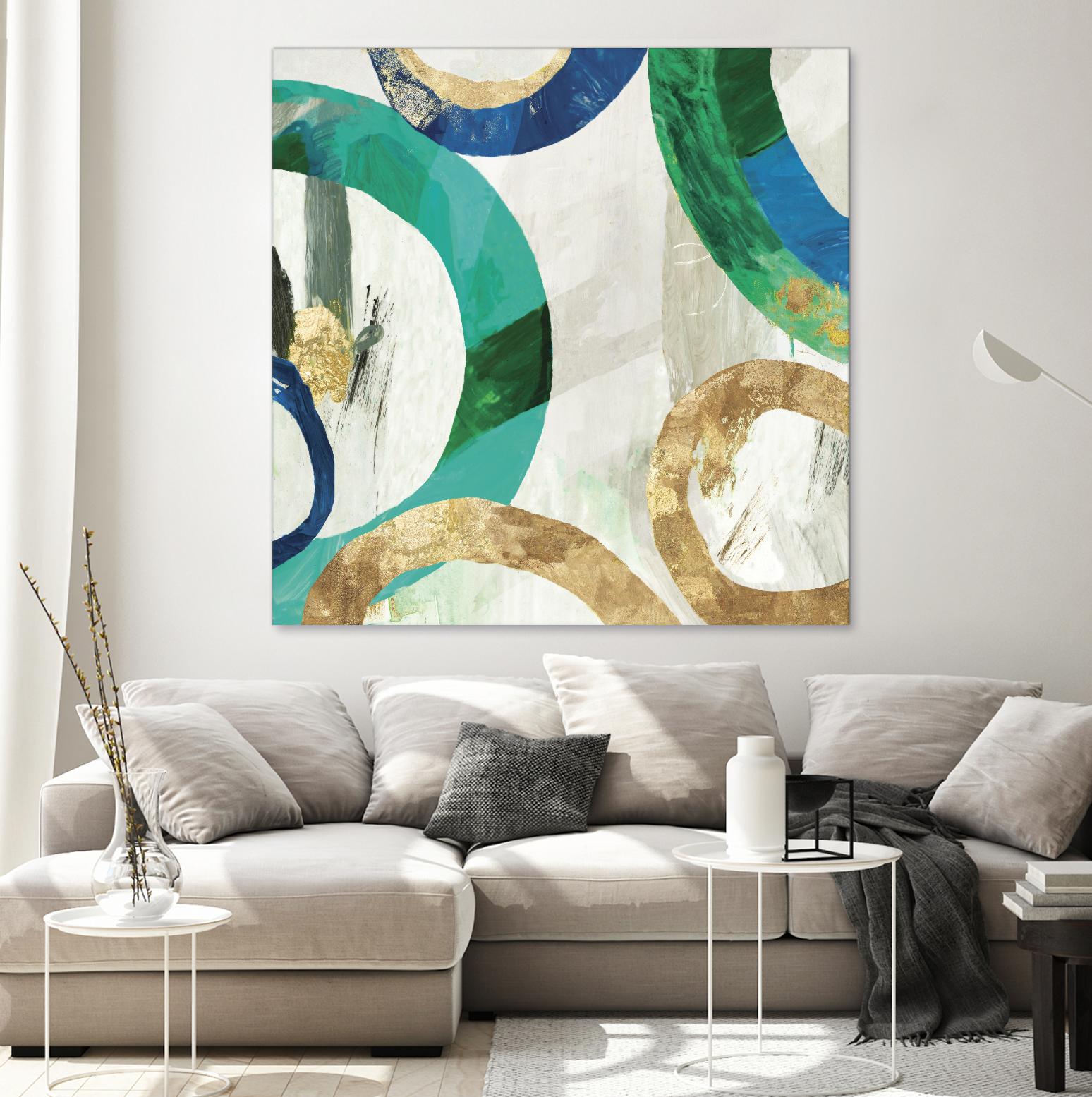 Green Rings I by Tom Reeves on GIANT ART - green abstract